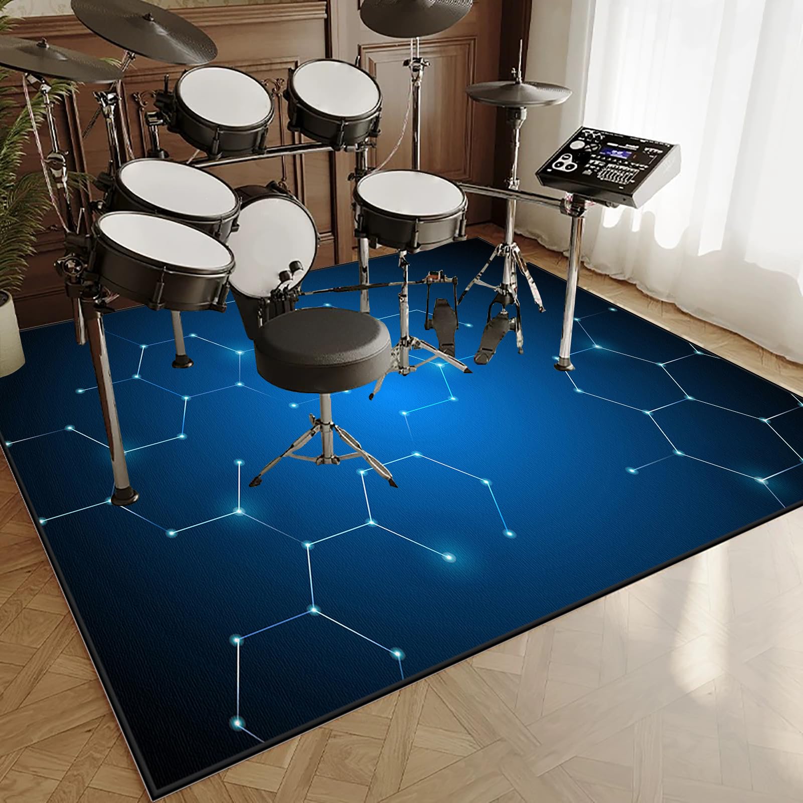 Dywaniki wodne Dźwiękoszczelny dywan bębnowy 180 x 140 cm mata do perkusyjnych perkusyjnych profesjonalnych jazzowych do bębna bębna akustycznego bębna i innych instrumentów