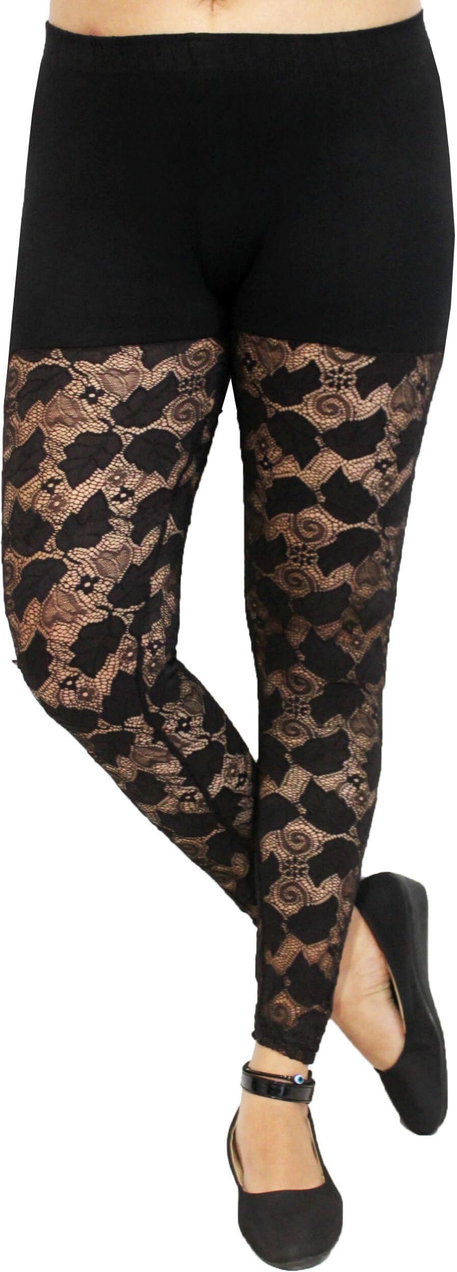 pink shell Women's Straight Fit Designer Full Lace Ankle Length Legging/Elegant Solid Viscou Lycra Super Quality Sexy Net Keeps You Look Hot, Fancy/Elegant Legging | Black | 40-picture-20