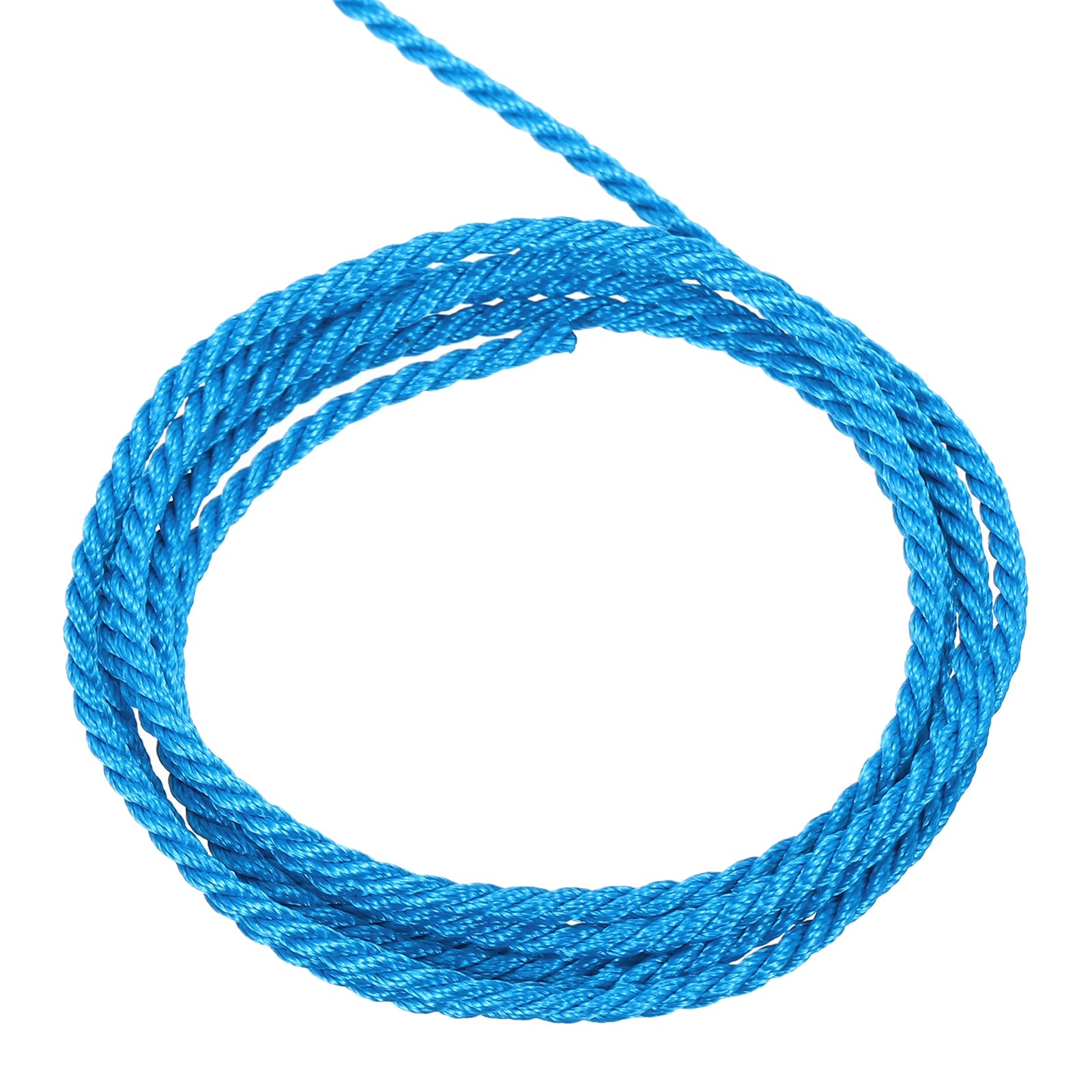 sourcing map Twisted Cord Trim, 11 Yard 2mm 3-Ply Twine Braided Rope Shiny Thread String for Craft Gift Bag Curtain Christmas Decor, Sky Blue - 10m — image 1