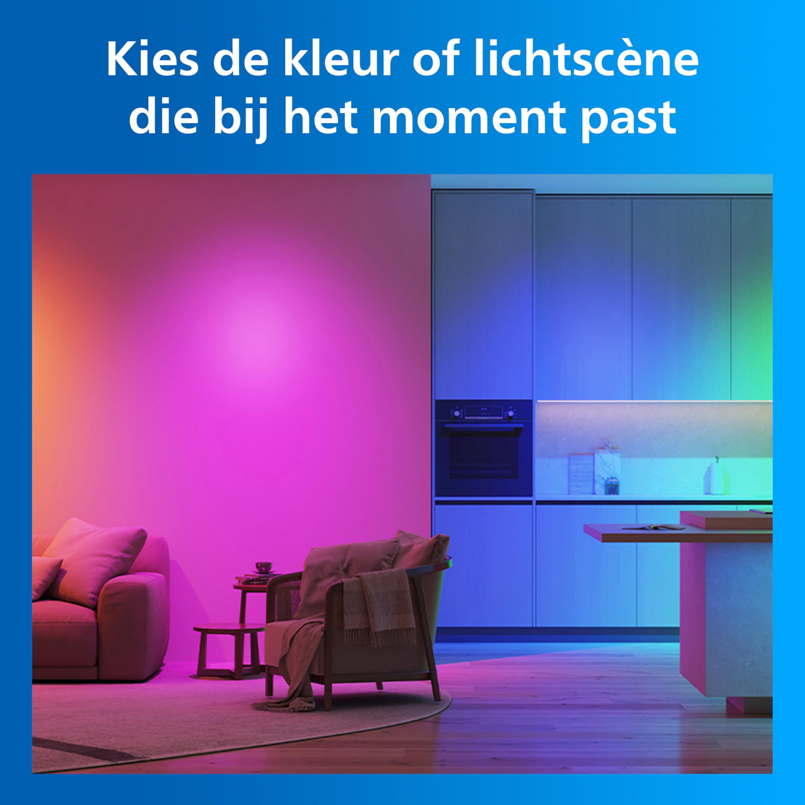Philips Smart Lighting, Ampoule Connectée LED RGB C37, Pack 4, Culot E14, 470 lm, Lumière Couleur et Blanc Réglable 2200-6500 K, Gradation Faible, Connected by WiZ, Alexa, Google Home, Apple Home