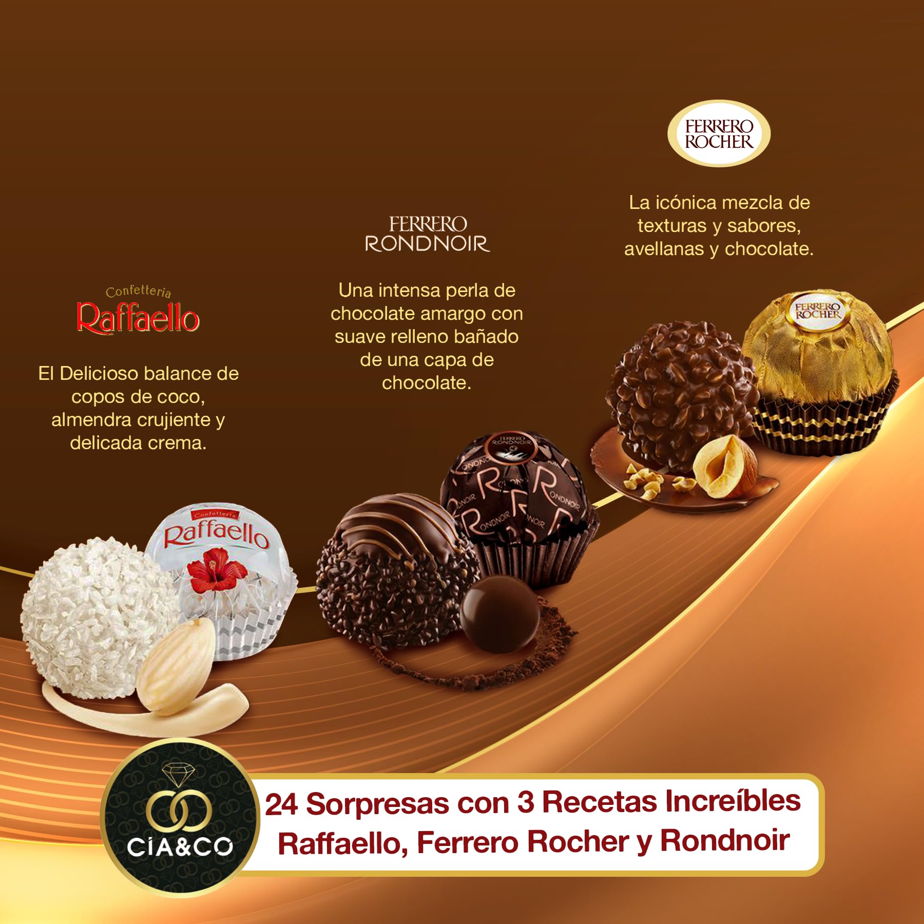 FERRERO COLLECTION Calendario de Adviento 2025 24 Bombones Gourmet 271 g Edición Premium Navideña
