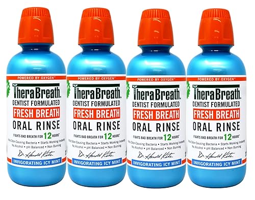 Fresh Breath - Enjuague oral vigorizante ICY, 16oz (paquete de 4)