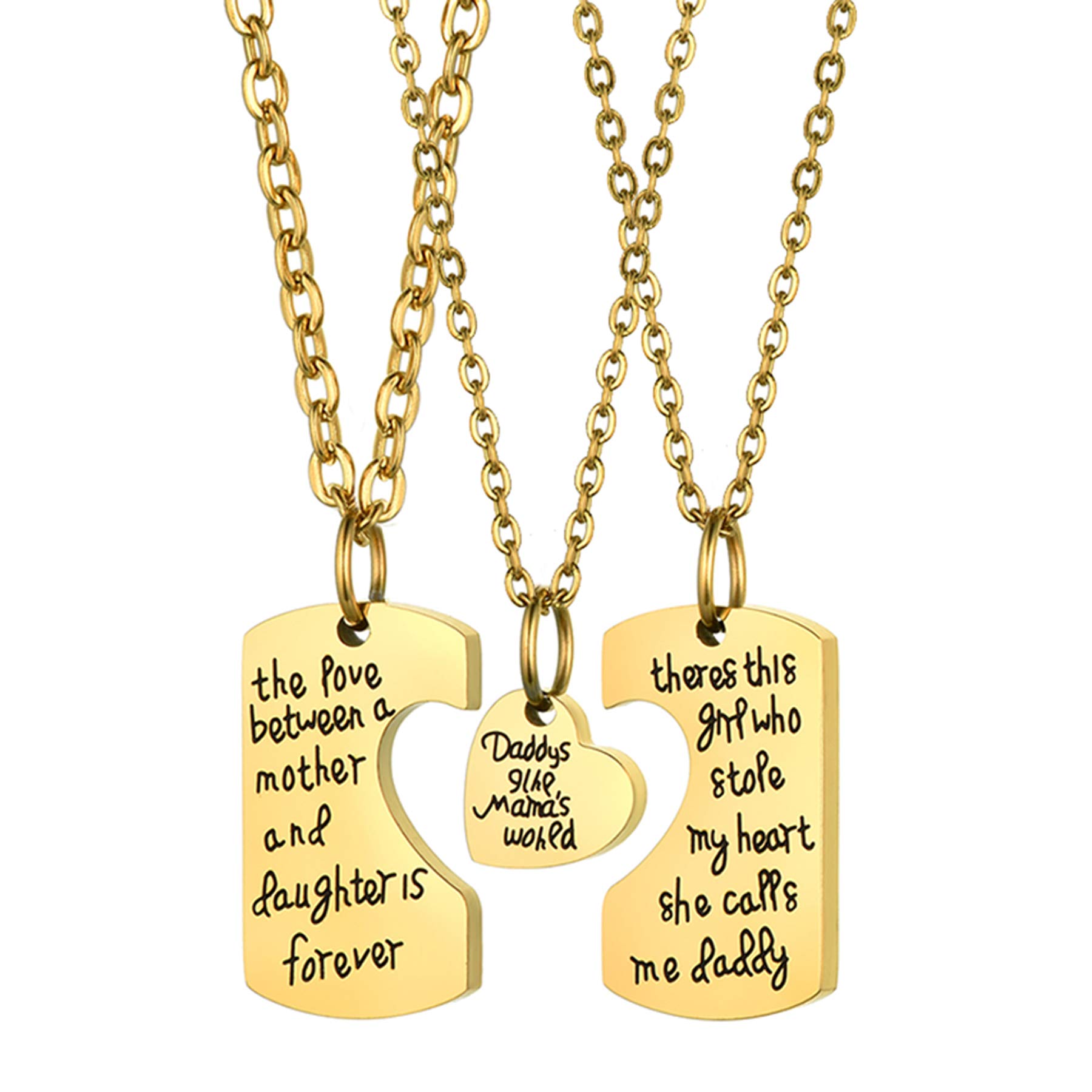 Necklace Set Daddy Daughter Necklace And Keychain JewelryWe 3PCS