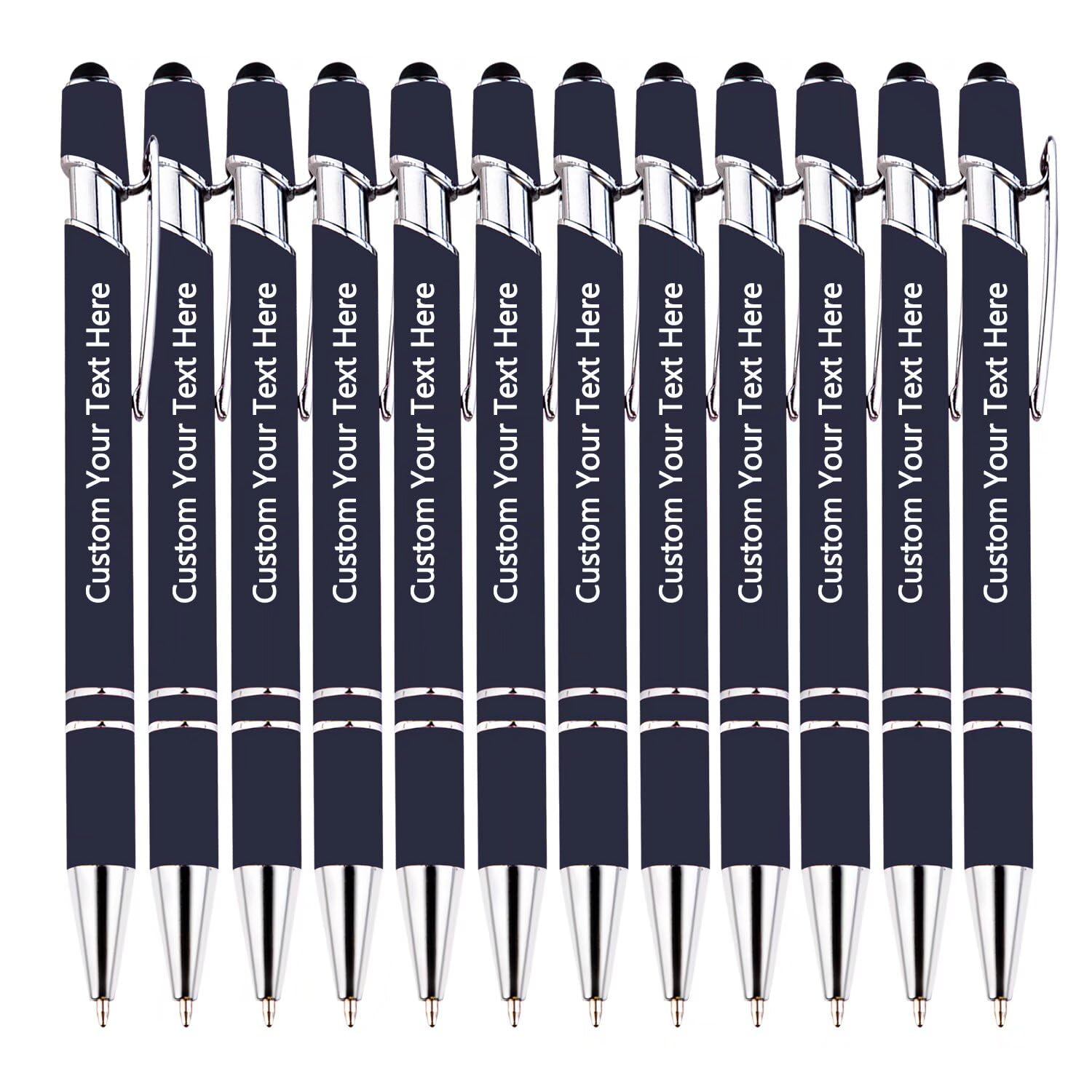 TAISGONGBY Personalised Pen Custom Engraving Pen with Stylus Nib Ballpoint Pen with Text Name Message Business Graduation Anniversary 120 Pack