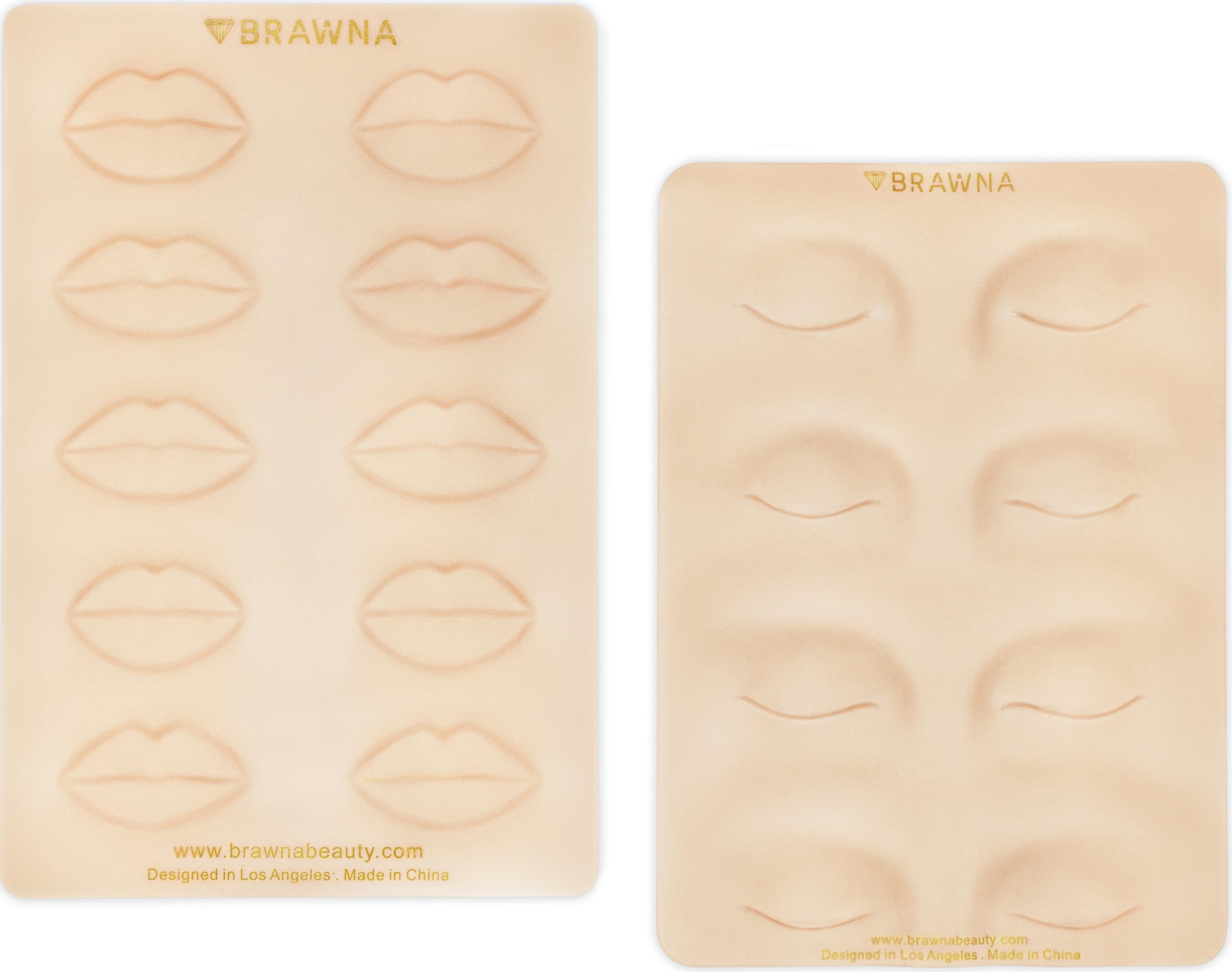 BRAWNA3D PMU Practice Skin for Eybrow Tattoo, Lip Blush and Eyeliner - PMU Supplies - Microblading Kit - 2 Pcs