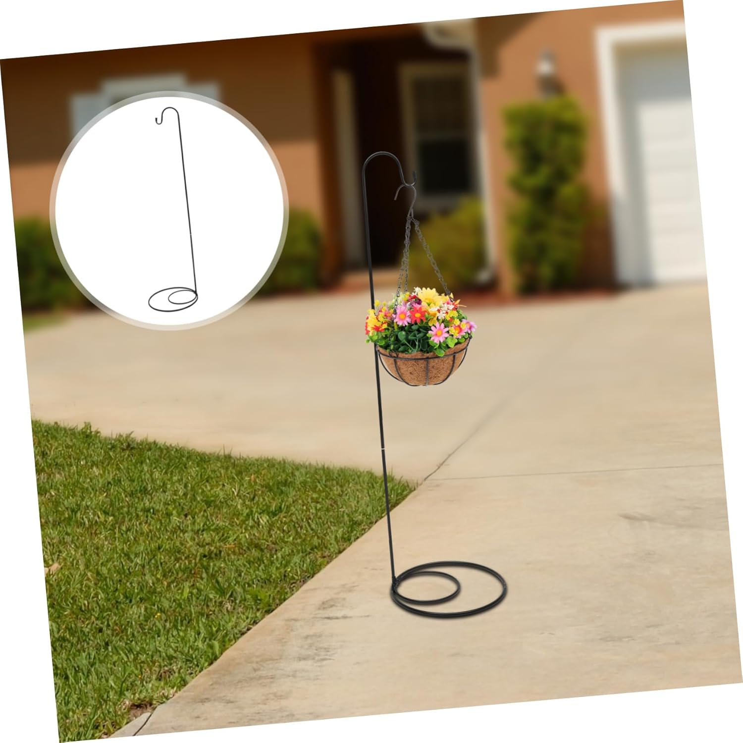 Iron Rust Shepherd Hook Outdoor Garden Decor Multi-Purpose Plant Hanger Fence Inserted Hook