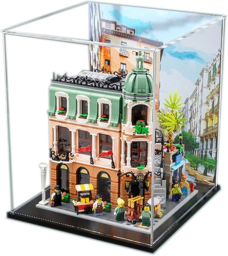 Miniatura 9 de Vitrina acrílica para Lego Icons Boutique Hotel 10297, escaparate, modelo de protección y decoración con almacenamiento a prueba de polvo,