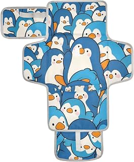 Cambiador de pañales reutilizable con bolsillo de pañuelo, para viajes, para mamás, papás, cambiadores de bebé, color azul