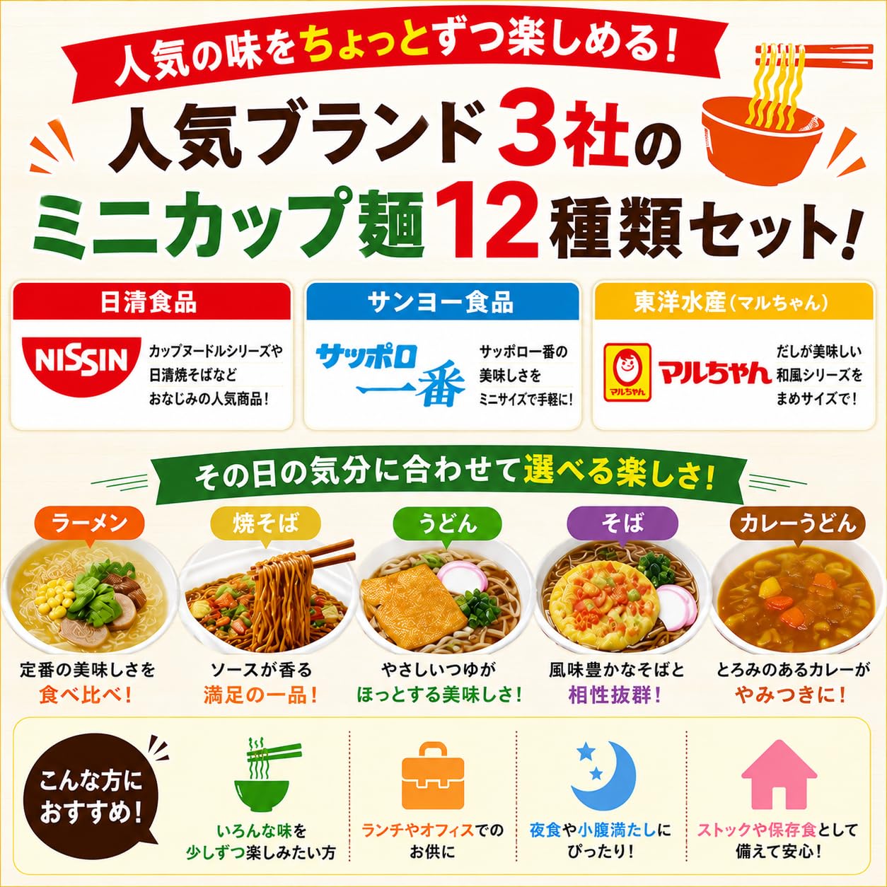 Amazon.co.jp: カップ麺 詰め合わせ 箱買い ミニ 12種セット カップ