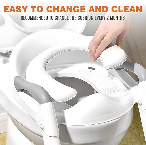 Vista 8 de Potty Training Seat, SKYROKU 8868 Upgrade Toddler Toilet Seat for Kids Boys Girls, 2 in 1 Potty Training Toilet, Splash Guard Anti-Slip Pad Step