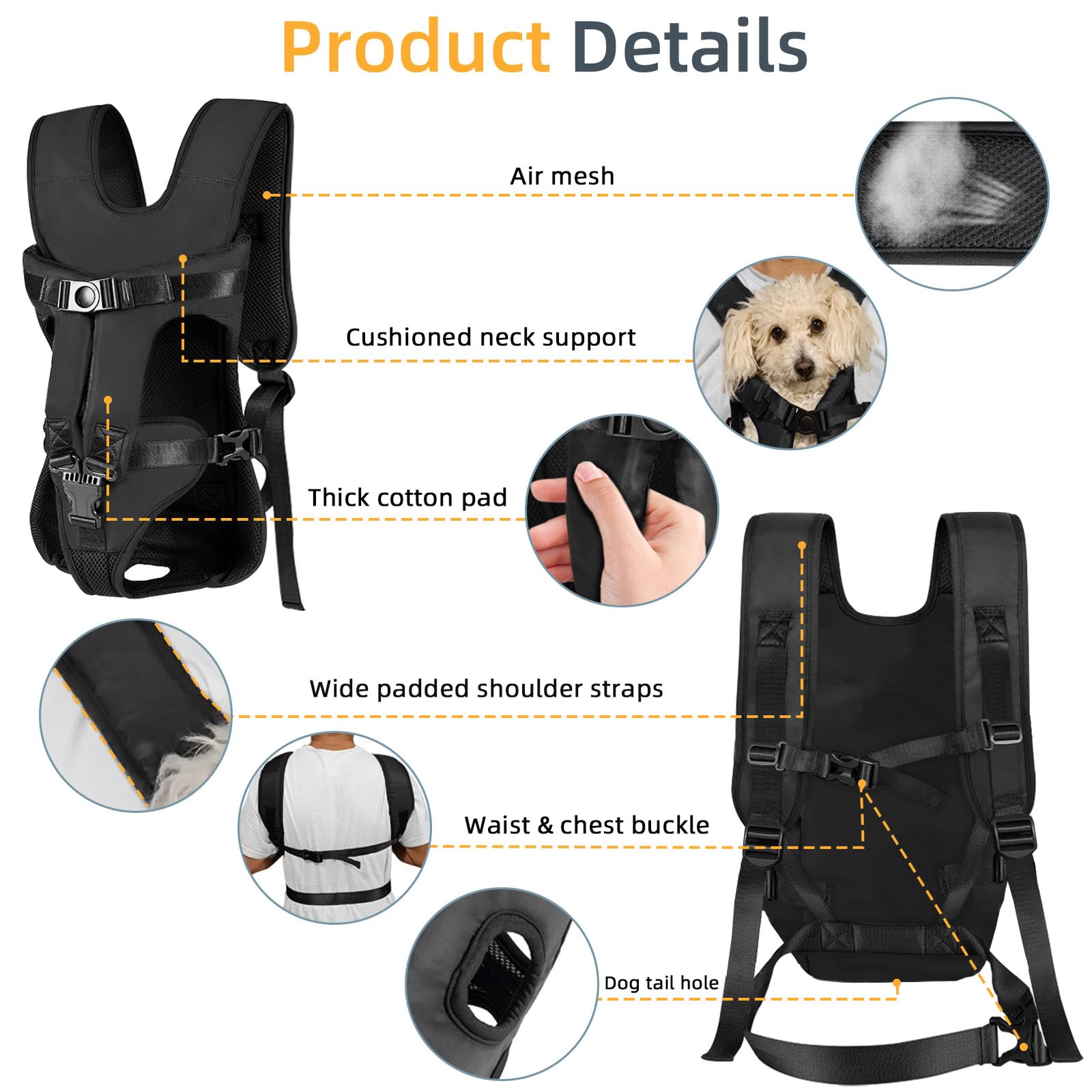 Cat Carrier Large Dog Harness Backpack FLAdorepet Dog Carrier