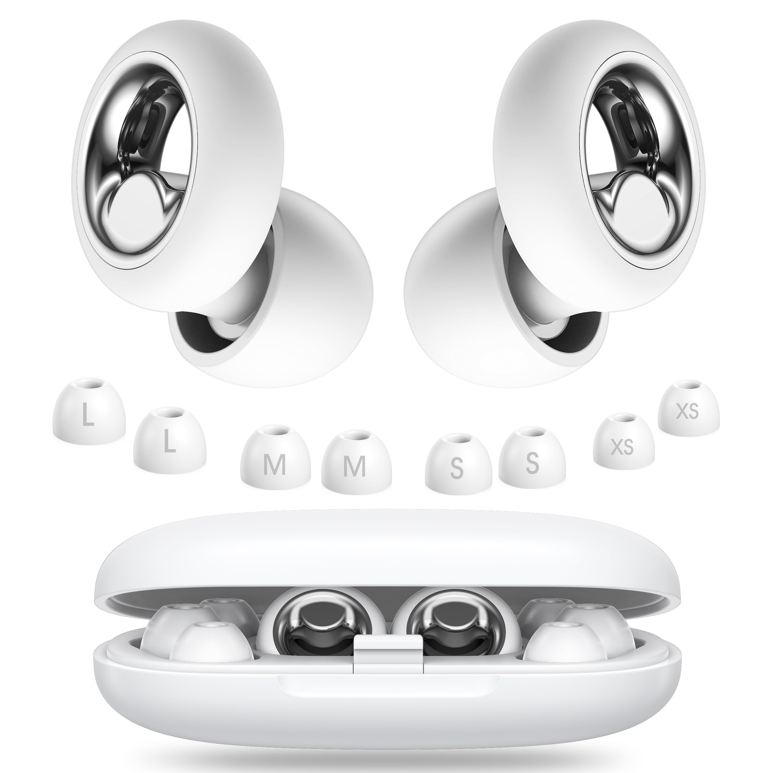 Vosaf Ear Plugs for Sleeping Noise Cancelling, Soft EarPlugs for Concert, 45dB Reusable Ear Plugs for Noise Reduction with 8 Ear Tips, Comfortable