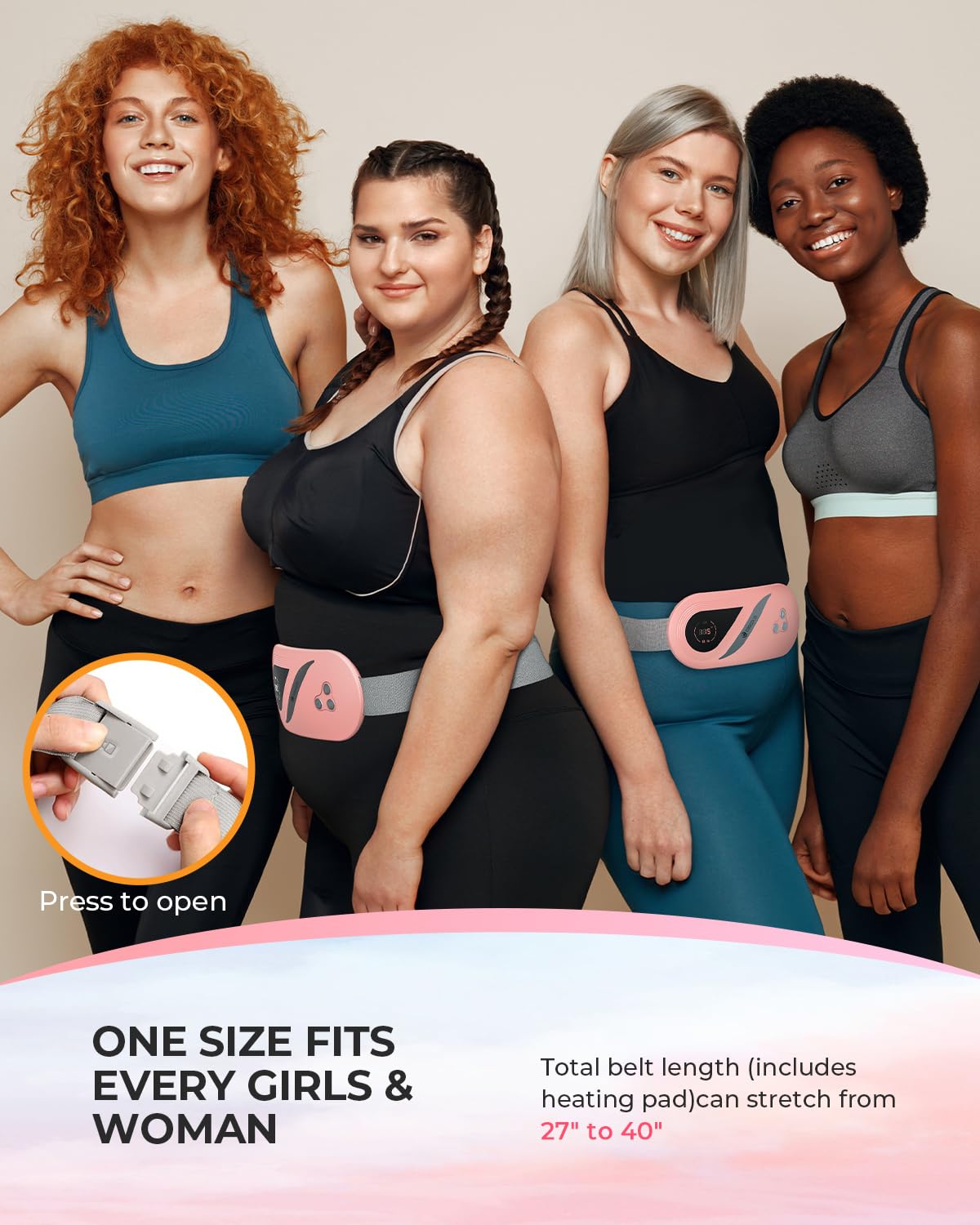 CooCoCo Almohadilla térmica portátil para calambres menstruales, color rosa