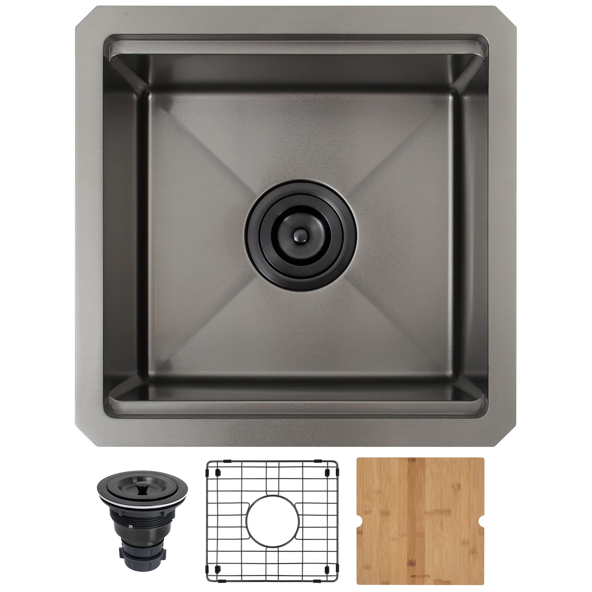 Buy MONSINTA Black Bar Sink, Undermount Bar Sink, 15" x 15" Small Bar