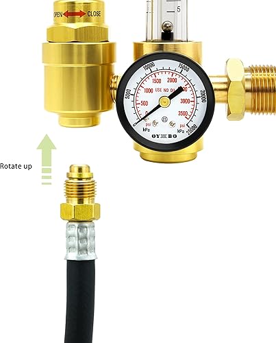 Miniatura 4 de Manguera de soldadura de gas inerte de 10 pies - Manguera adaptadora de regulador de medidor de flujo de argón - Mig Tig, accesorios UNF-18RH de 58
