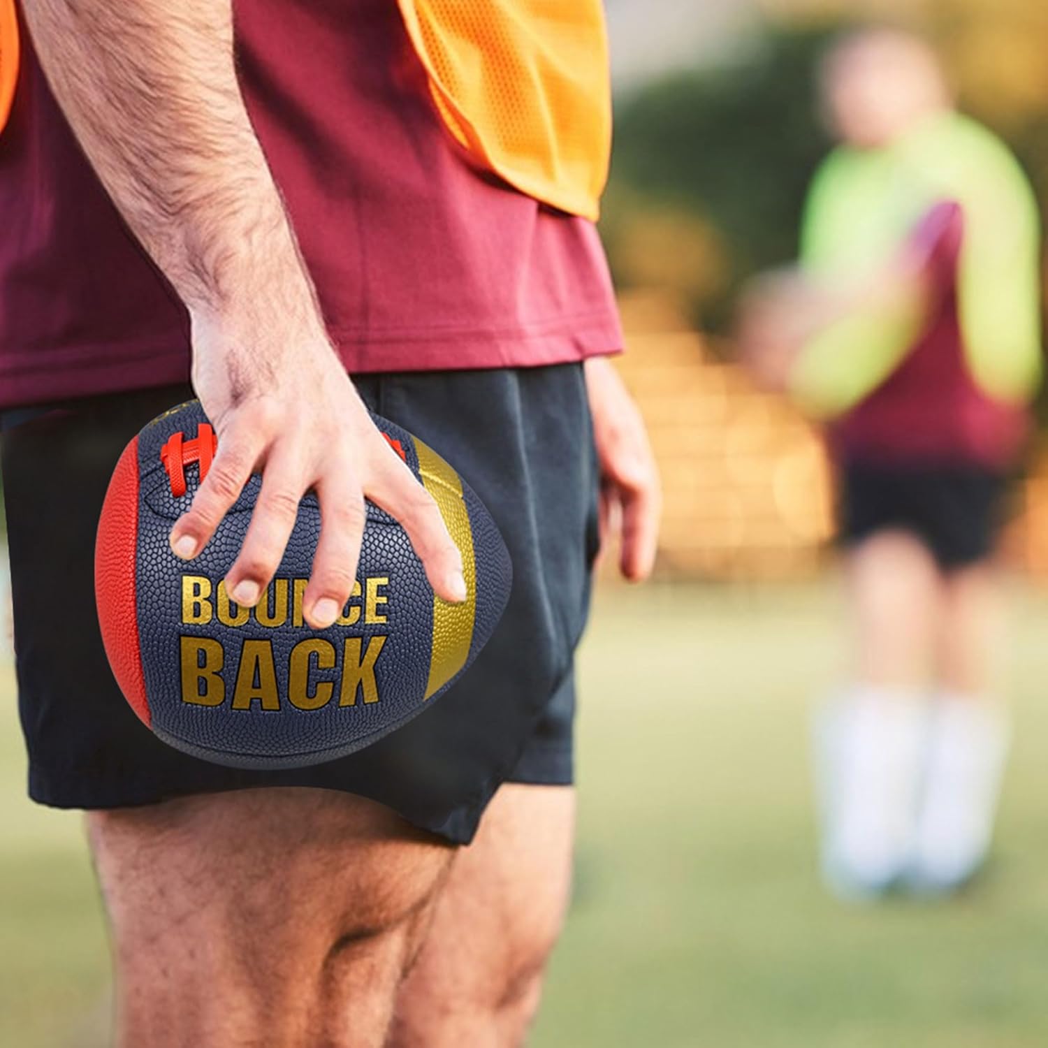 BOUNCEBACK Training Football, Youth Size & Official Size, Fatherless Football PassCatch Solo Enhancing Passing Catching(with Pump)