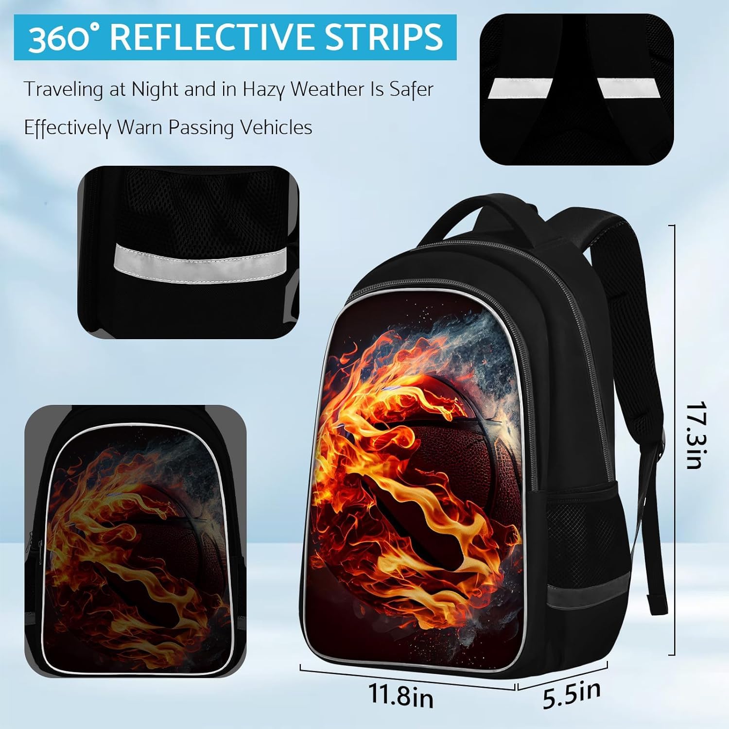 TILYTADLY School Backpack for Boys - Basketball Boys Backpack for Kids Children Teens Elementary Middle School - Students Bag for Ages 6-18,17″Bookbag Multifunctional Large Capacity