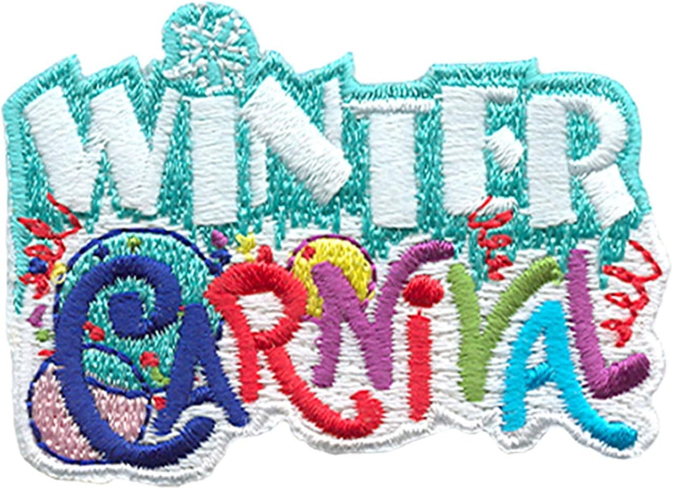 12 Pieces 2" Activity Scouts Applique Fun Patches, Outdoors & Seasons - Winter Fun (Winter Carnival)