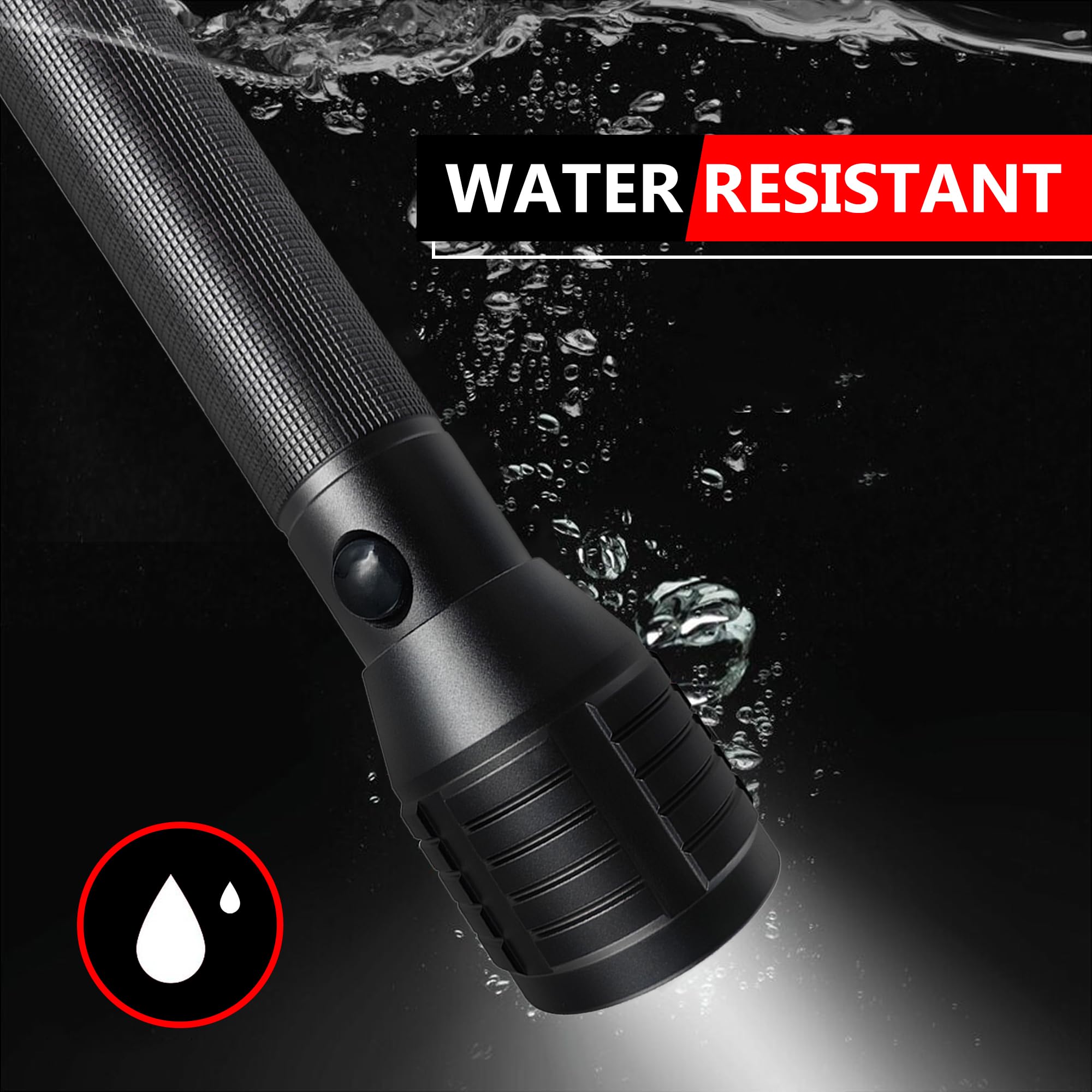FADOMALL Heavy-Duty LED Flashlight – 2 D Cell, Zoomable, 3 Modes For Power Outages & Camping - View #7