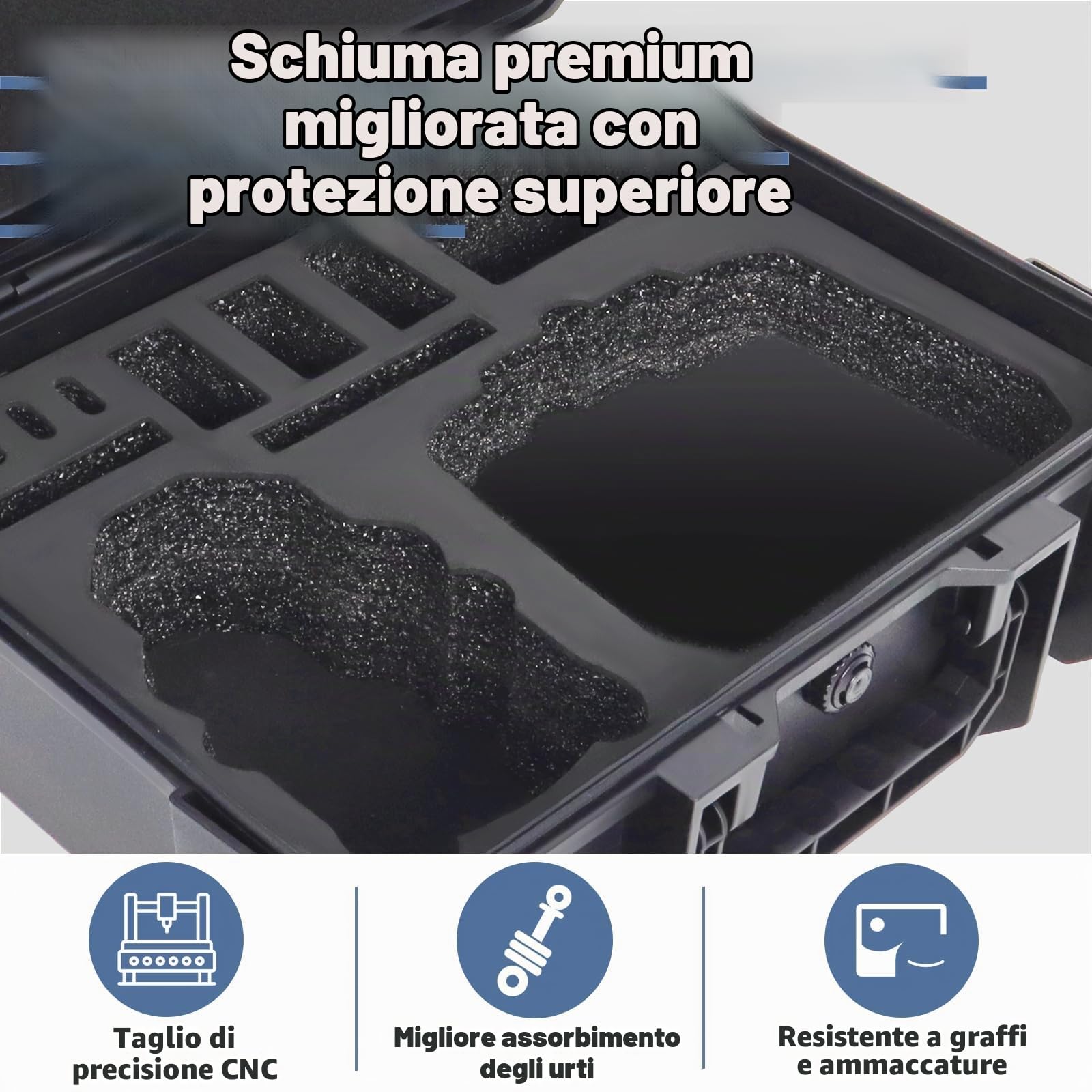 Poweka Custodia Rigida Impermeabile Compatibile DJI Mini 4 Pro/Mini 3 Pro | Valigia Protettiva Compatibile con DJI RC, RC 2, RC-N2 e RC-N1, Spazio per Drone, Accessori e Fino a 6 Batterie, con Tracolla