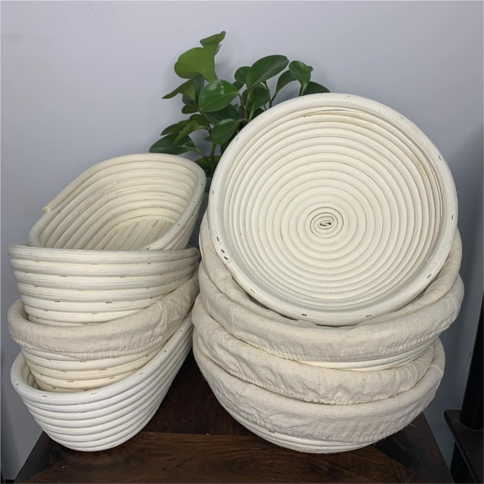 Cestino Per La Lievitazione Del Pane Cestino for lievitazione del pane, 2 pezzi, for pasta madre, cestino in rattan naturale for la cottura del pane Per Cuocere Il Pane(18x9cm)