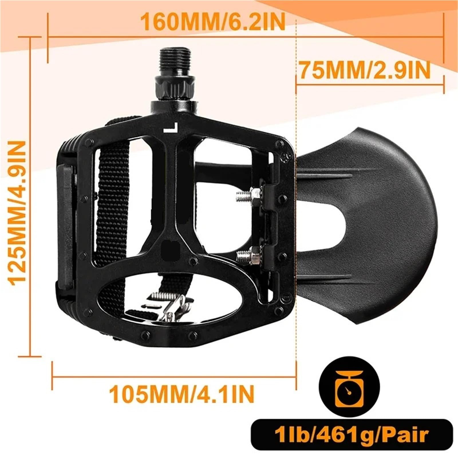 Compatibile con i pedali BUCKLOS Toe Clip | Filettatura da 9/16", ciclismo indoor, gabbia che fissa il piede