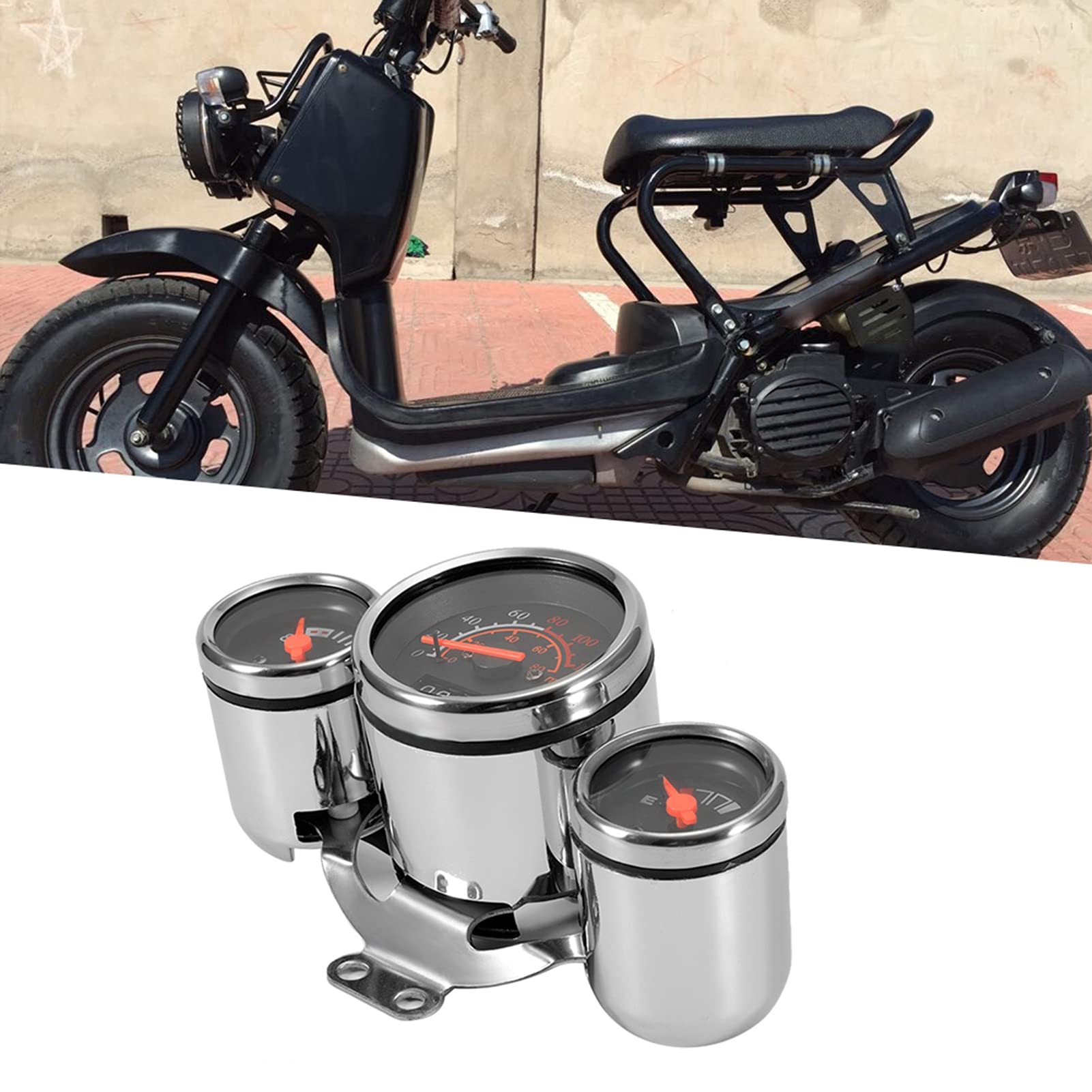 Tachimetro per moto, tachimetro digitale per strumenti per moto in acciaio inossidabile Kit indicatore contachilometri