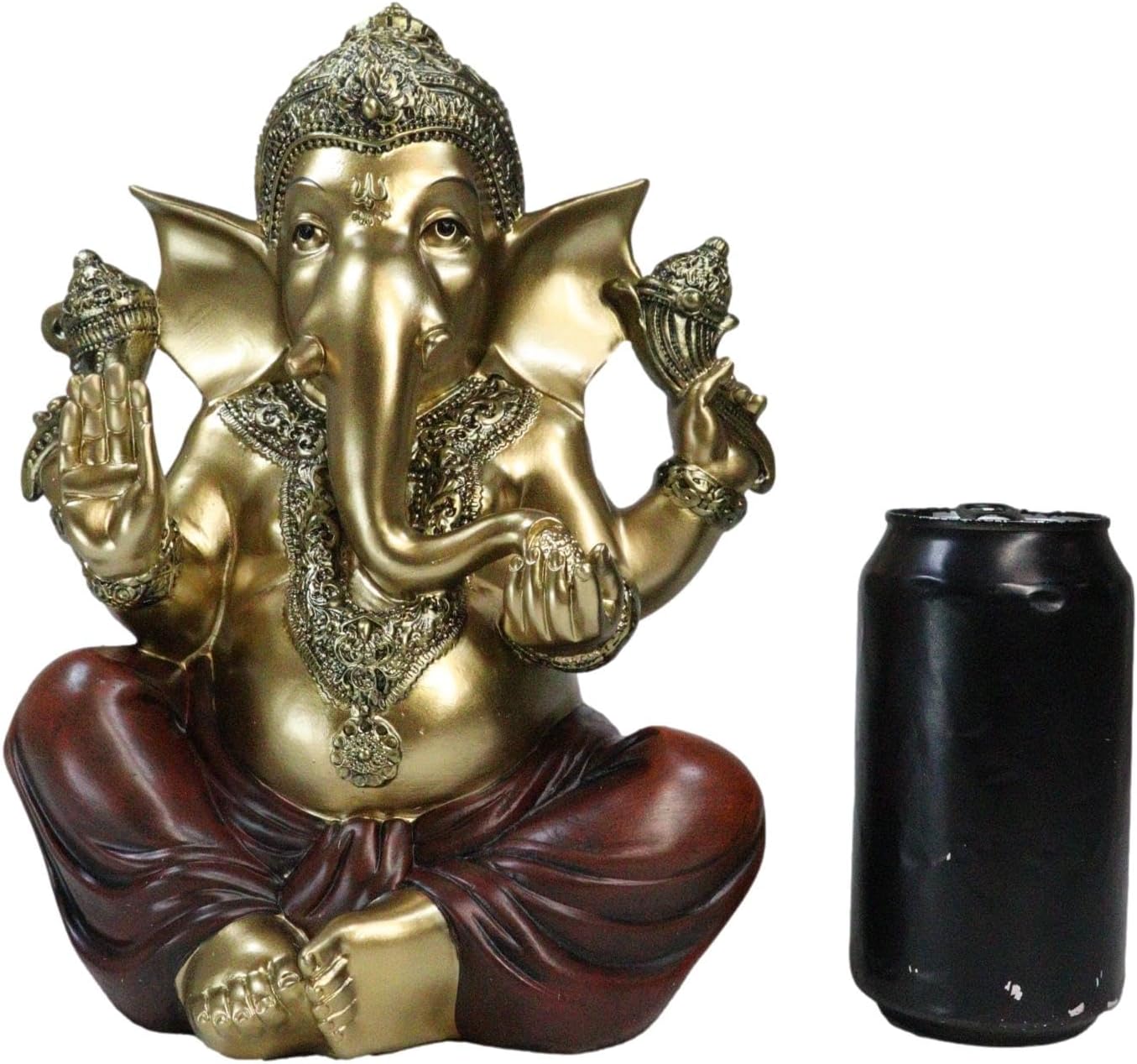 Ebros Gift Hindu Elephant God Ganesha Ceremonial Ganapati Seated Figurine Patron of Success Arts and Wisdom Hinduism Vastu Altar Decorative Accent