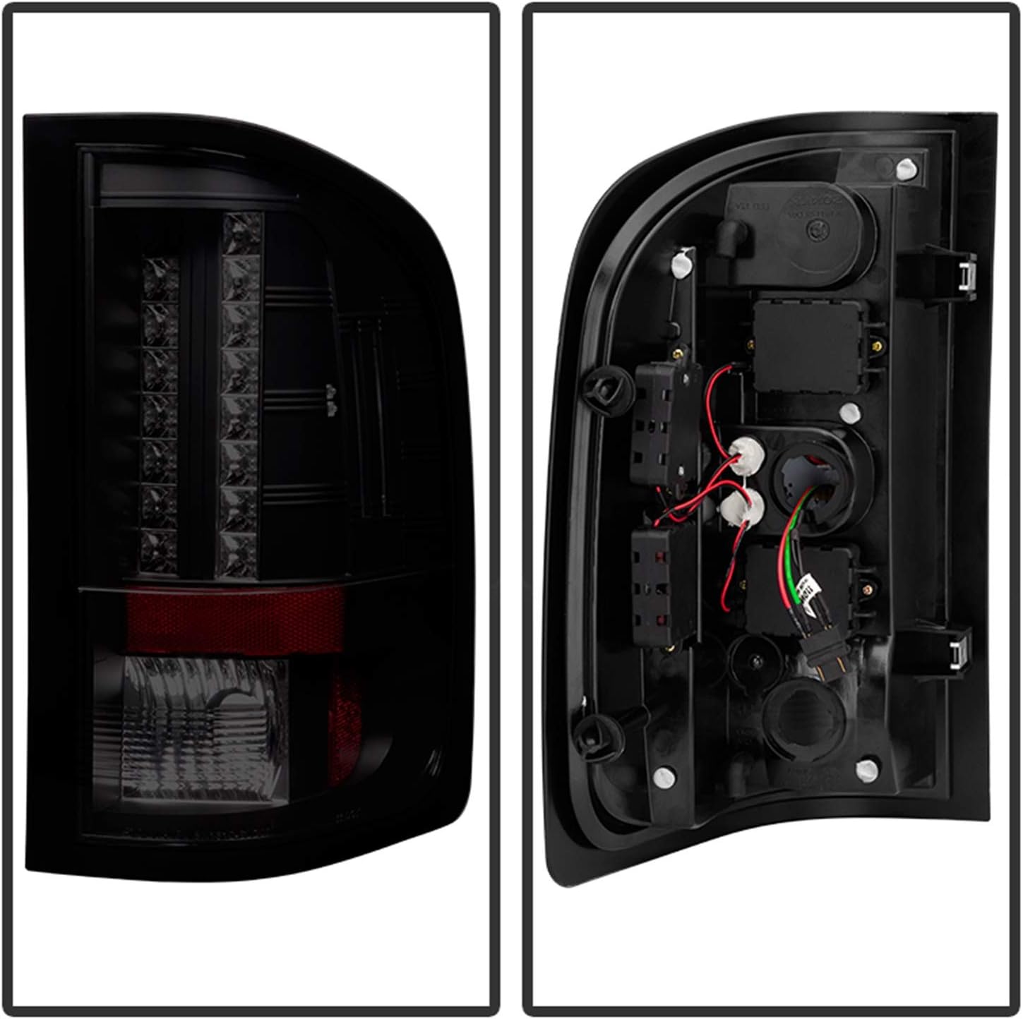 Spyder Auto Spyder 5078032 Chevy Silverado 1500 07-13 2500HD/3500HD 07-14 GMC Sierra 3500HD Dually Models 07-14 ( Does Not Fit Model With Reverse Bulb 921 ) LED Tail Lights - Black Smoke