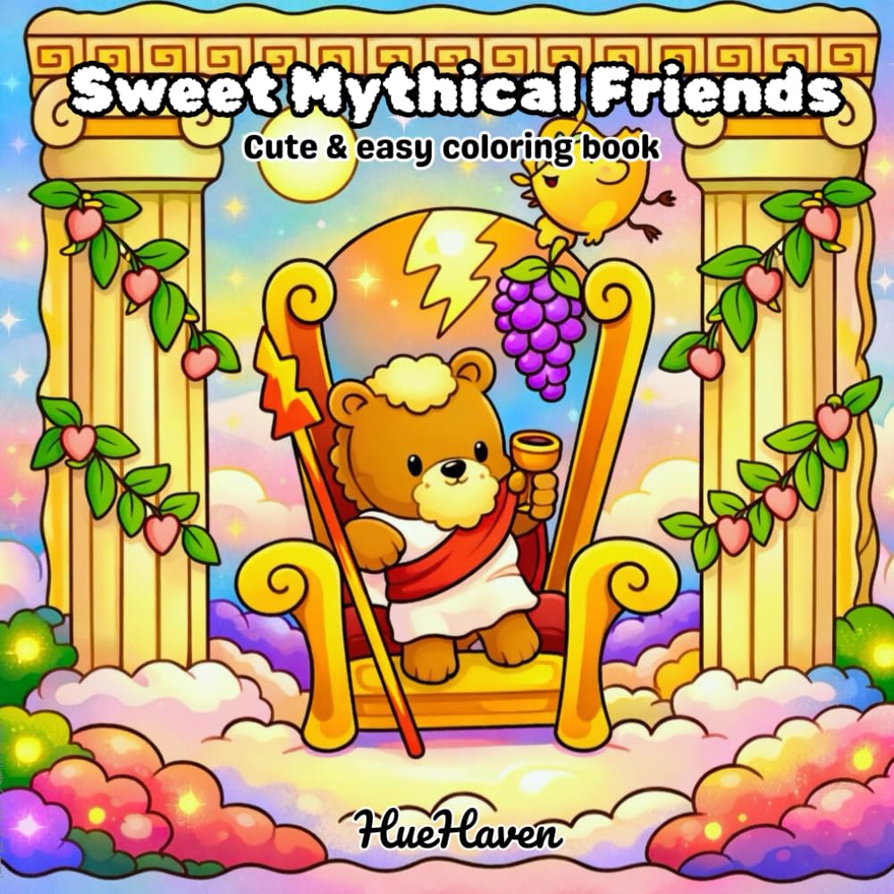Sweet Mythical Friends: Cute & easy coloring book