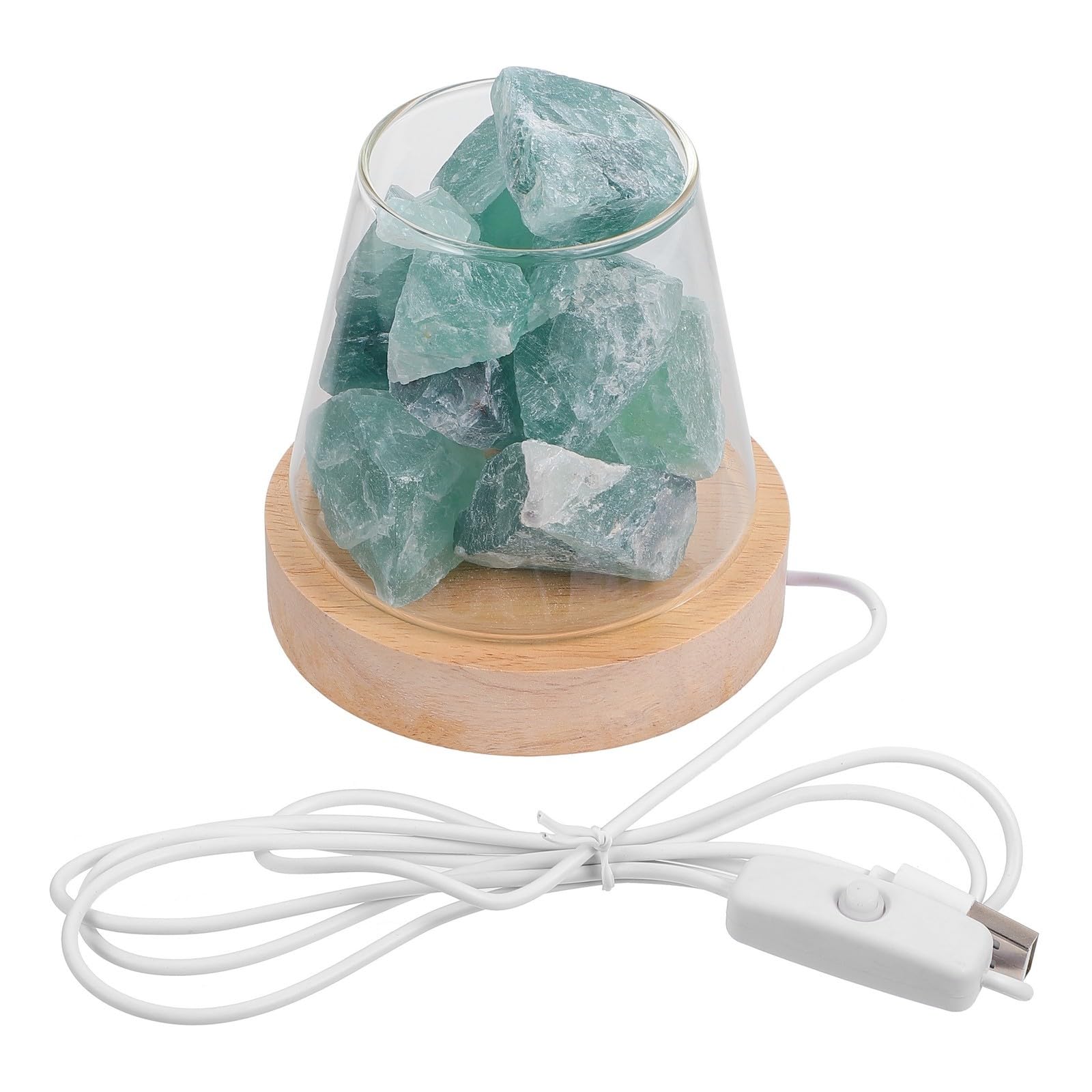 Piedra de Cristal Lámpara de Fragancia Verde para Dormitorio y Estudio