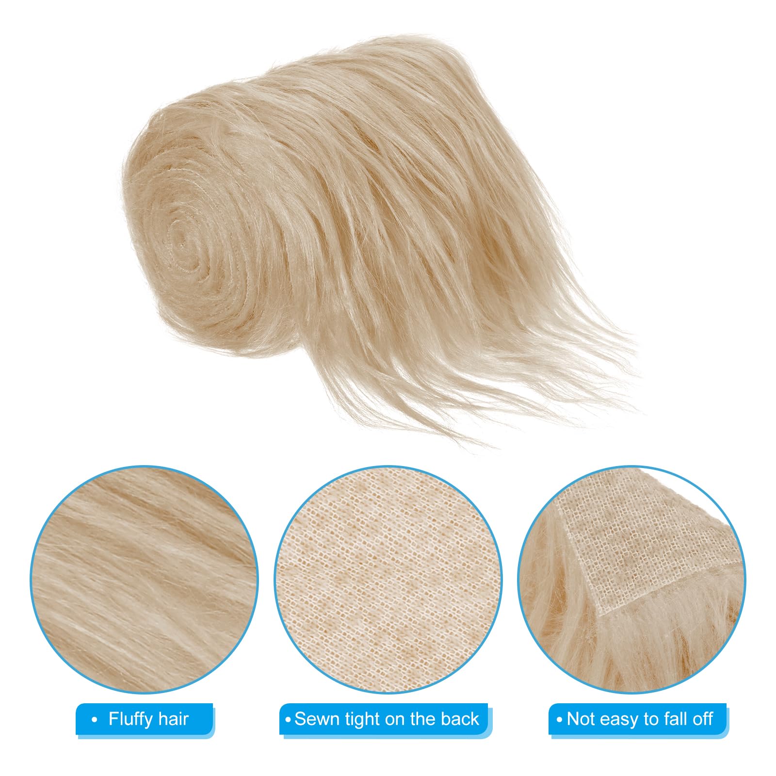 PATIKIL Plush Faux Fur Fabric Precut Strips, 59" x 4" Fluffy Faux Fur Ribbon for DIY Crafts Christmas Halloween Gnome Beard, Khaki - Image 4