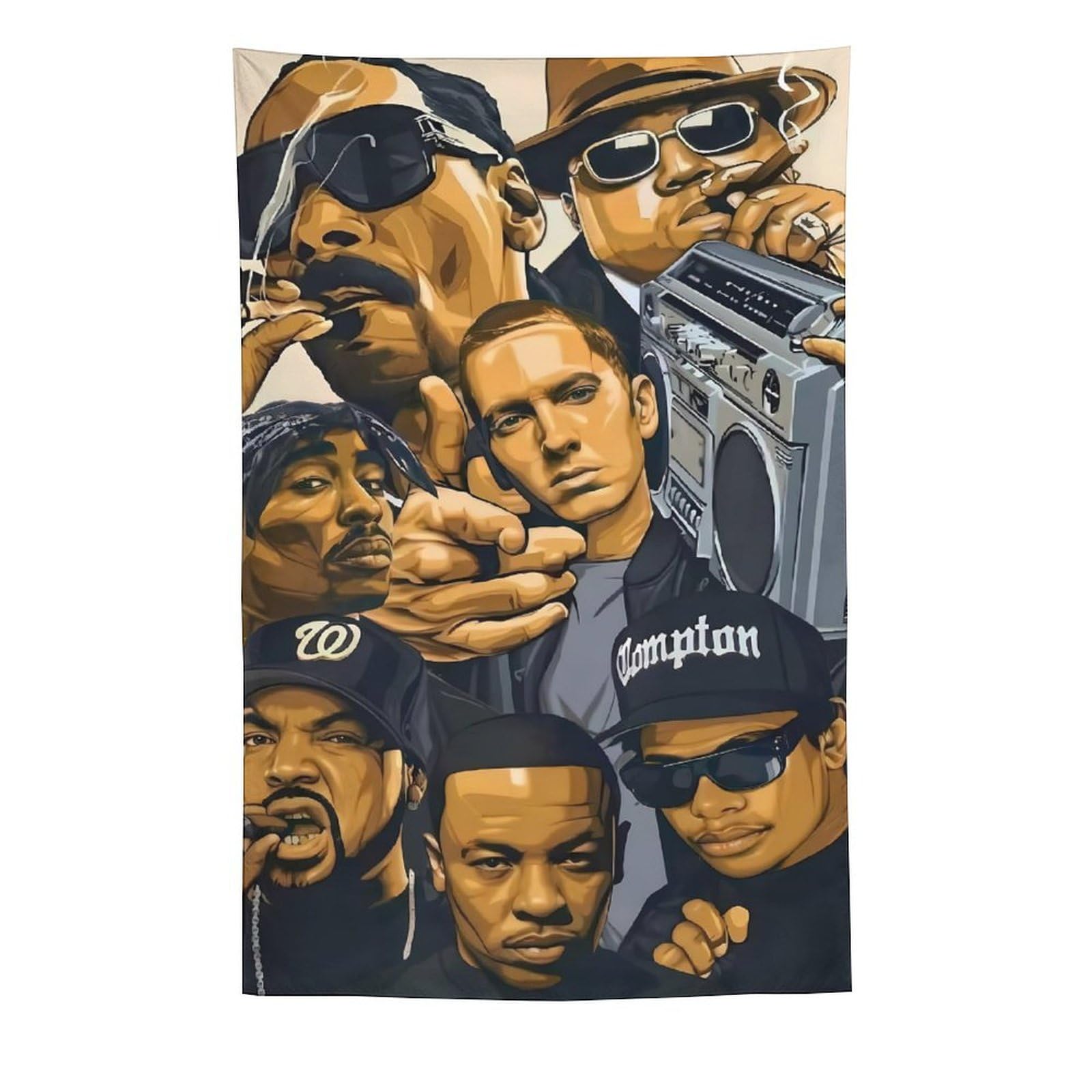 Poster con cantante rap hip hop e stelle (3) (1) arazzo artistico da parete stampa fotografica regali per la casa arazzi decorativi moderni 152,4 x 228,6 cm
