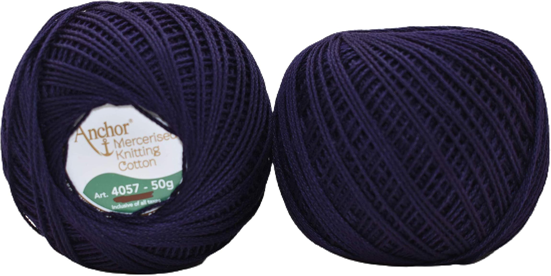 HUNNY- BUNCH® Premium Anchor Mercerised Knitting Crochet Cotton Thread Yarn Balls for Knitting, Weaving, Embroidery, DIY and Craft Making (Art. 4057) 50G - Pack of 1 (127)