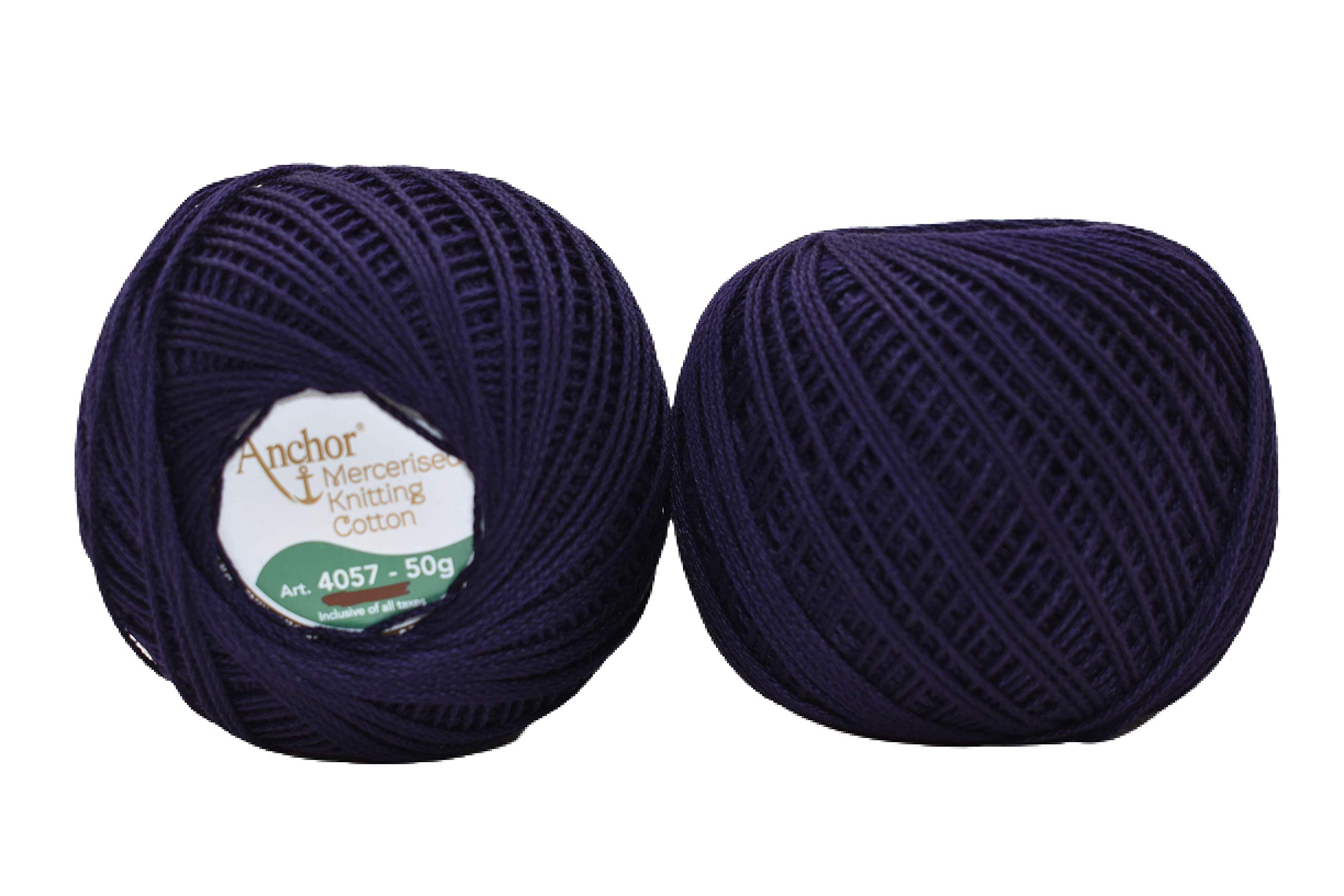 HUNNY- BUNCH® Premium Anchor Mercerised Knitting Crochet Cotton Thread Yarn Balls for Knitting, Weaving, Embroidery, DIY and Craft Making (Art. 4057) 50G - Pack of 1 (127)