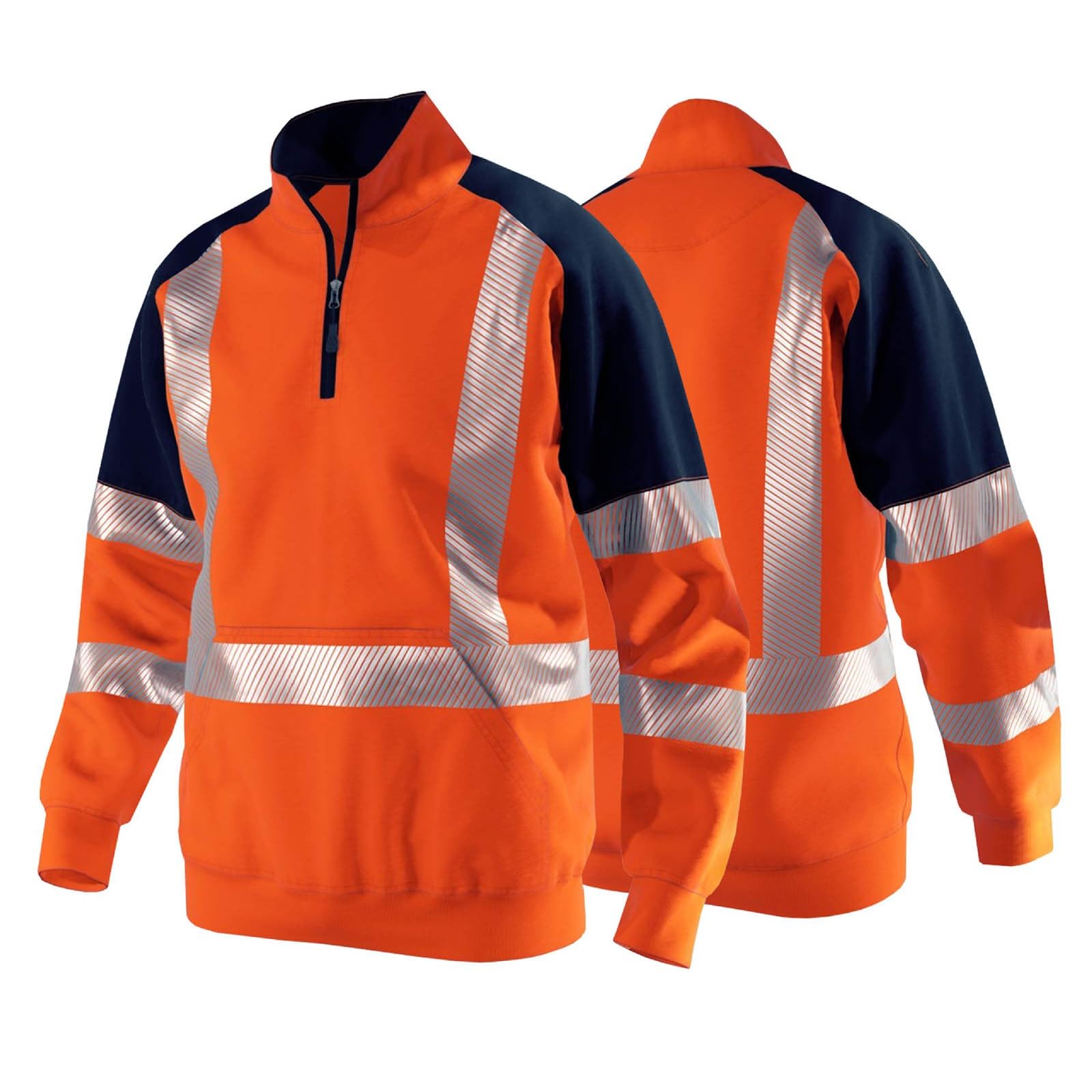 Sudadera reflectante sin capucha con cremallera 1/4, sudadera ligera de evacuación del sudor, ideal para gimnasio, correr y actividades deportivas al aire libre.
