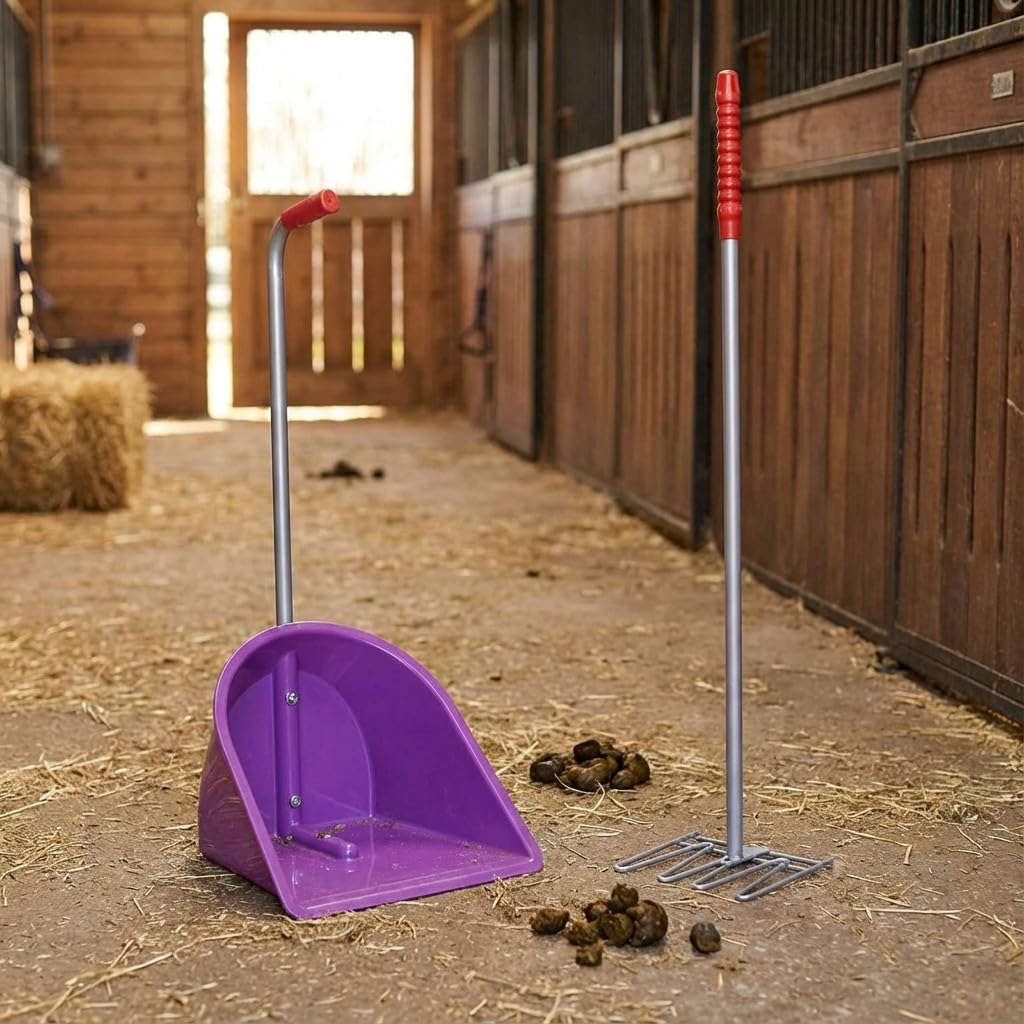 Suinga RACCOLTA IN PLASTICA CON STRISCIA per letame di animali da fattoria e cavalli