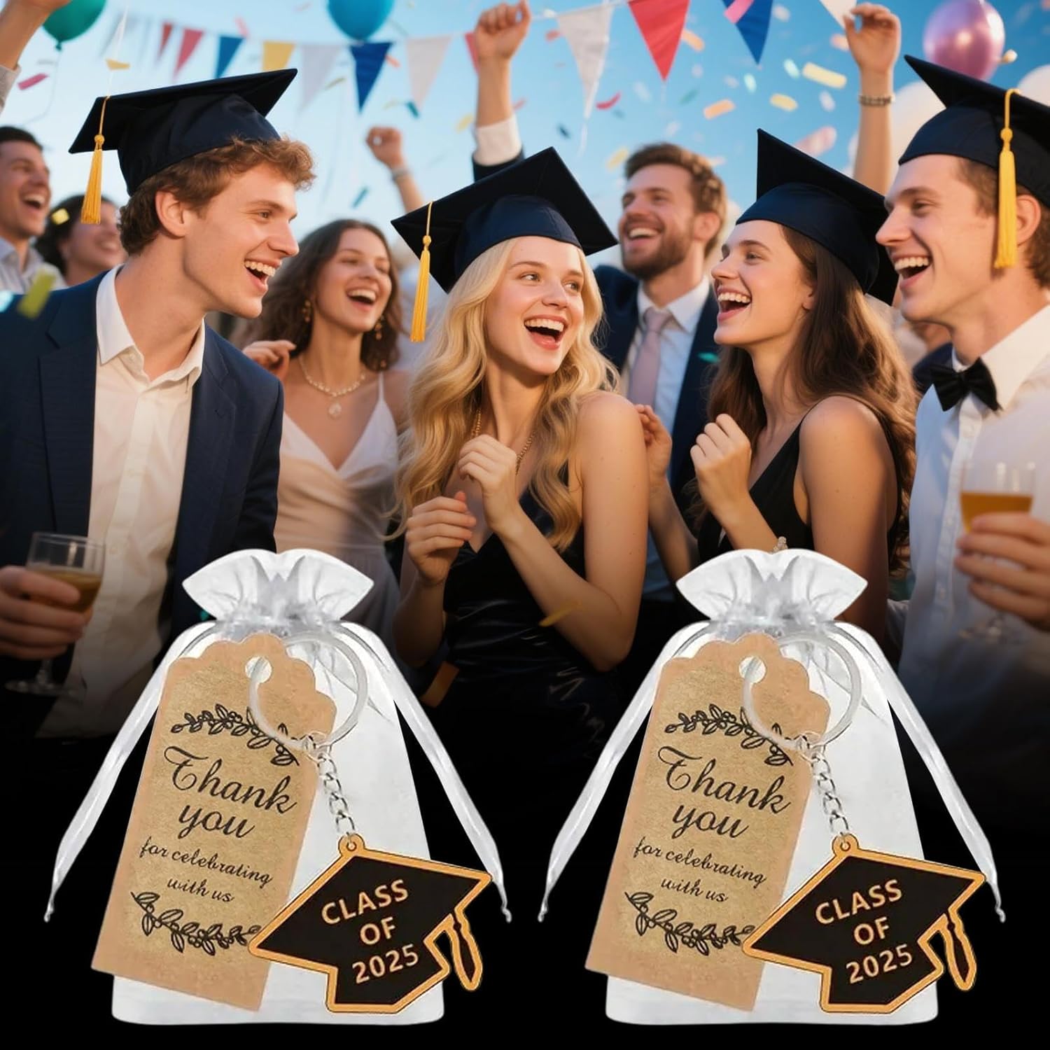 Graduation Keychain Favors | Class of 2025 Graduation Pendant | Grad Celebration Decoration for University College Postgraduate Commemorative Keepsake - Image 3