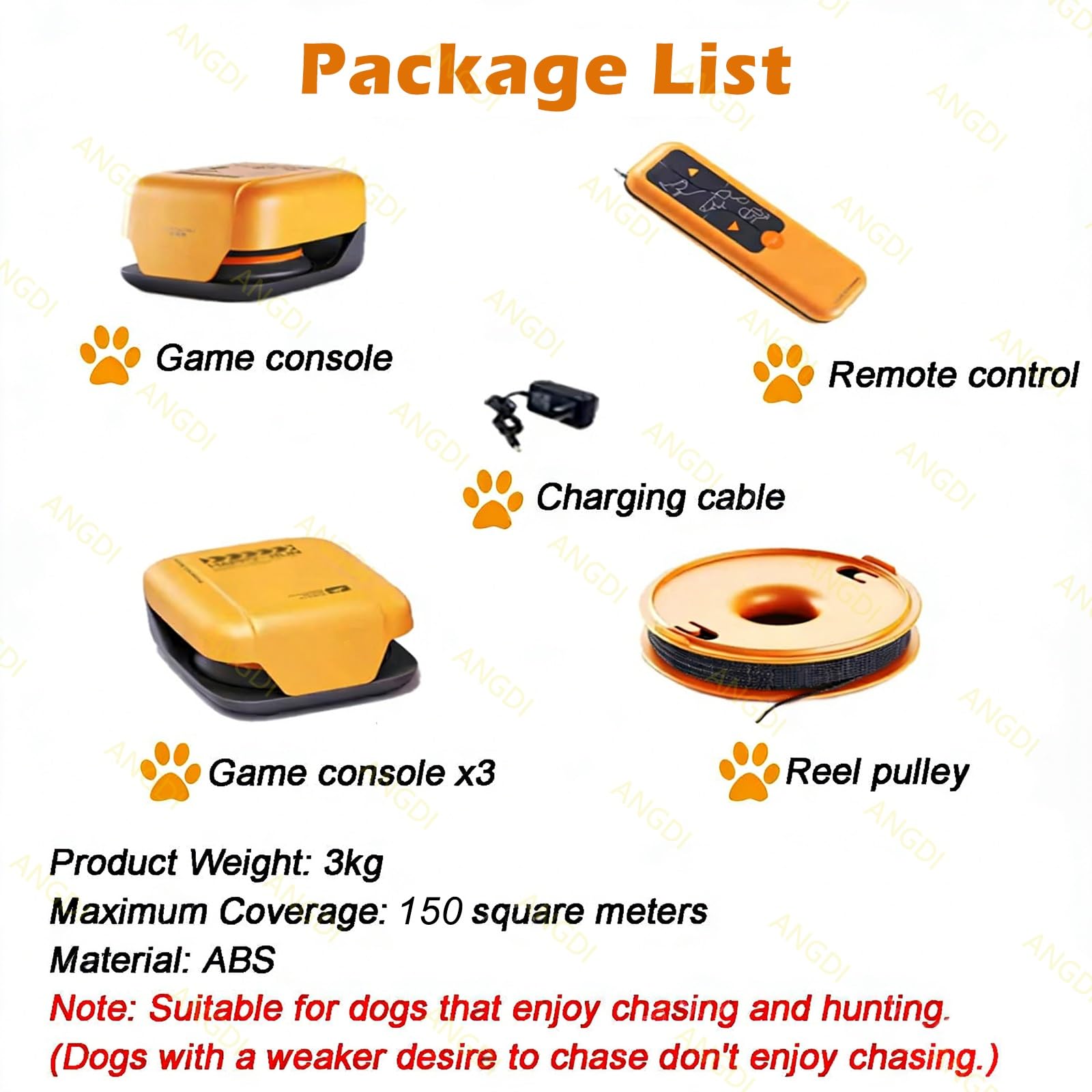 Kit di addestramento per l'agilità del cane, motorizzato per giochi di inseguimento interattivi, velocità regolabile con copertura di 150㎡ per uso interno ed esterno
