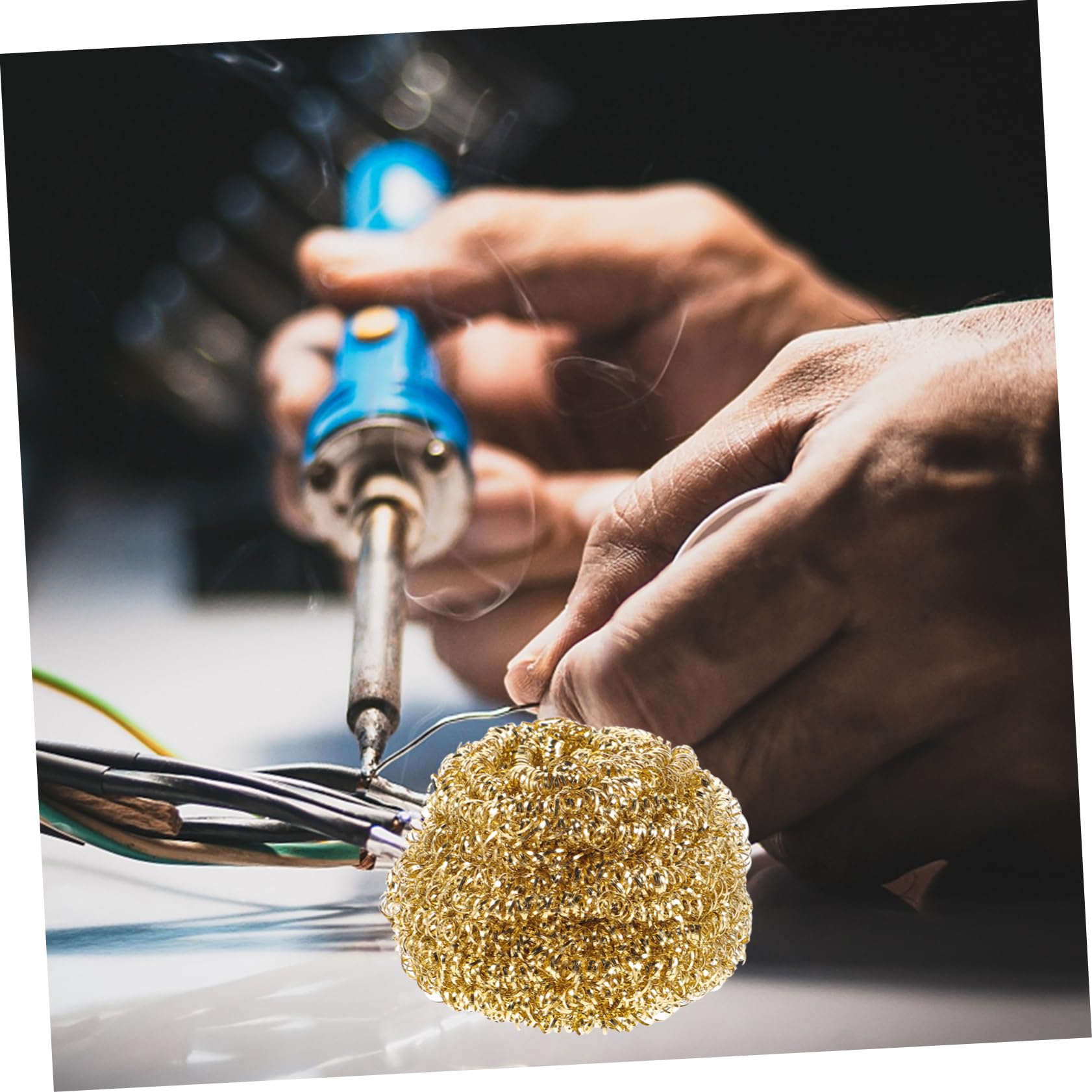 Bola de Limpieza Kit Adecuado de Latón 10 Piezas para Mantenimiento Remueve Óxidos y Exceso de Soldadura para Punta de Soldador de Herramientas de Soldadura