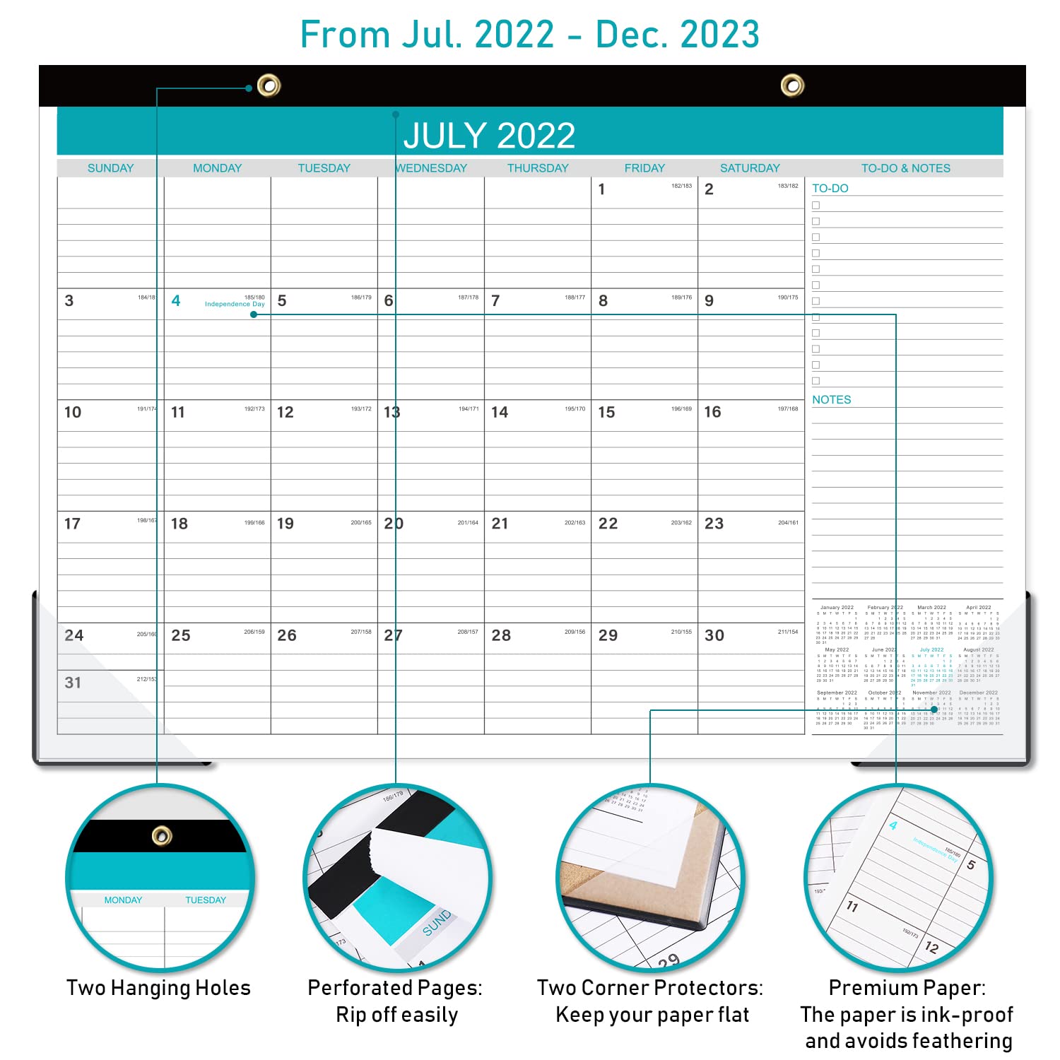 Buy Desk Calendar 20222023 18 Monthly Desk/Wall Calendar, July 2022