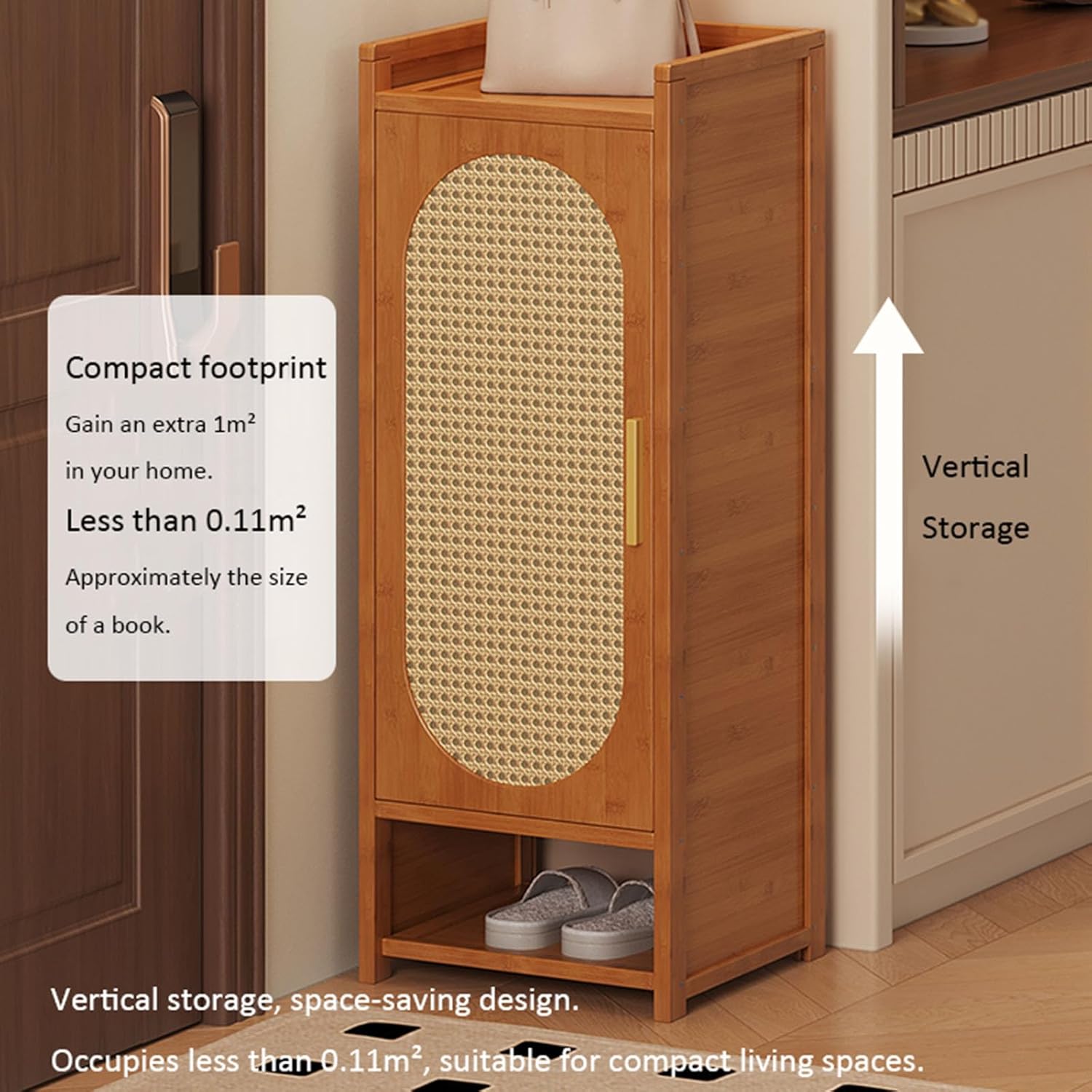 7-Tier Tall Narrow Shoes Cabinet with Removeable Shelf, Foldable Storage, Space-saving Multi-Tier Shoes Rack Storage Unit