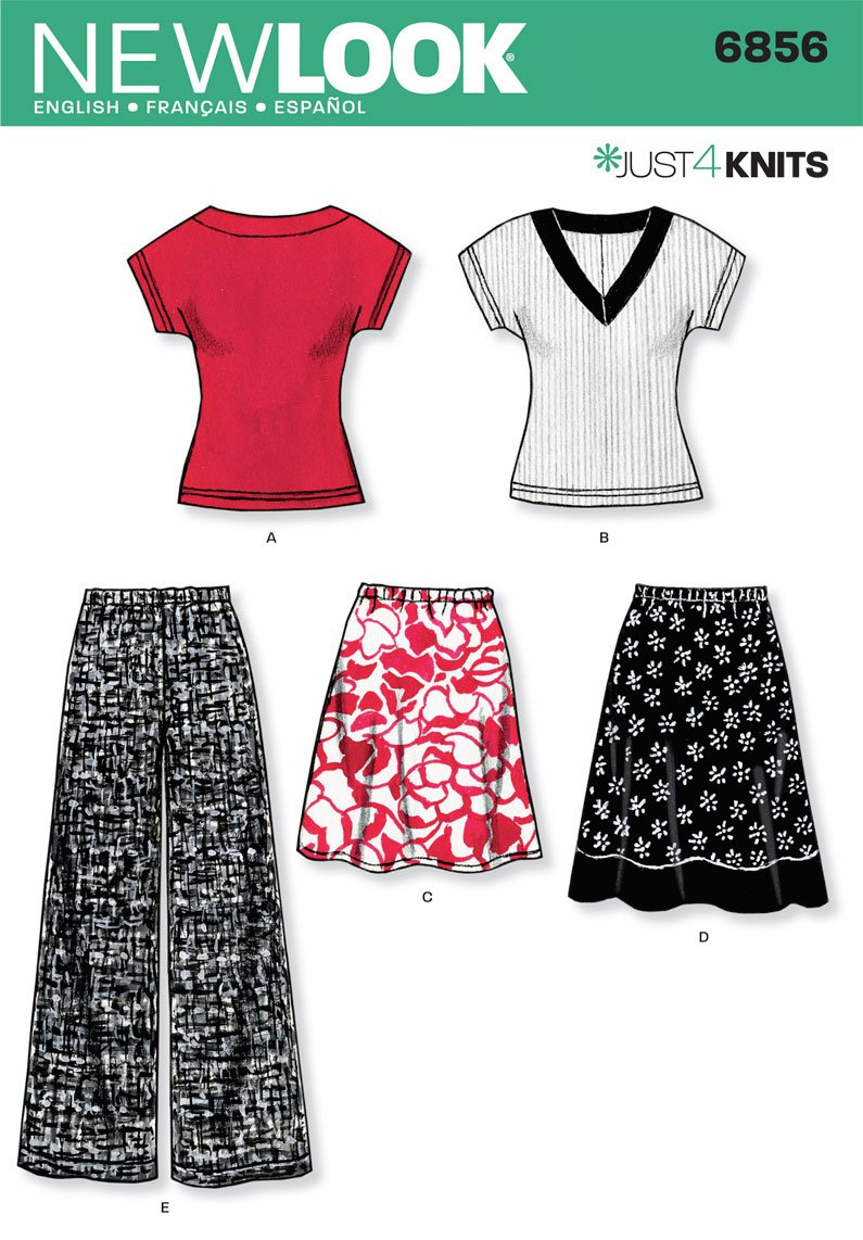 SimplicityCreative Group, Inc New Look Sewing Pattern 6856 Misses Separates, Size A (XS-S-M-L-XL)