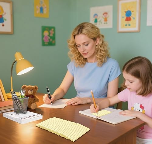 Miniatura 4 de Notas adhesivas forradas de 3 x 5 pulgadas, 8 blocs de notas adhesivas (400 hojas), notas adhesivas amarillas grandes para postes, adhesivo fácil de