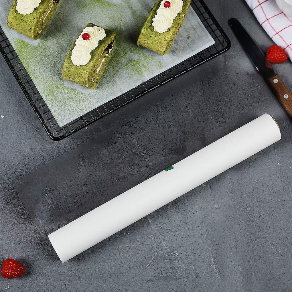 Set di 5 fogli di carta da forno per barbecue, a prova di olio, antiaderenti, resistenti alle alte temperature, in pasta di legno, 10 m, colore: bianco, 10 m x 30 cm