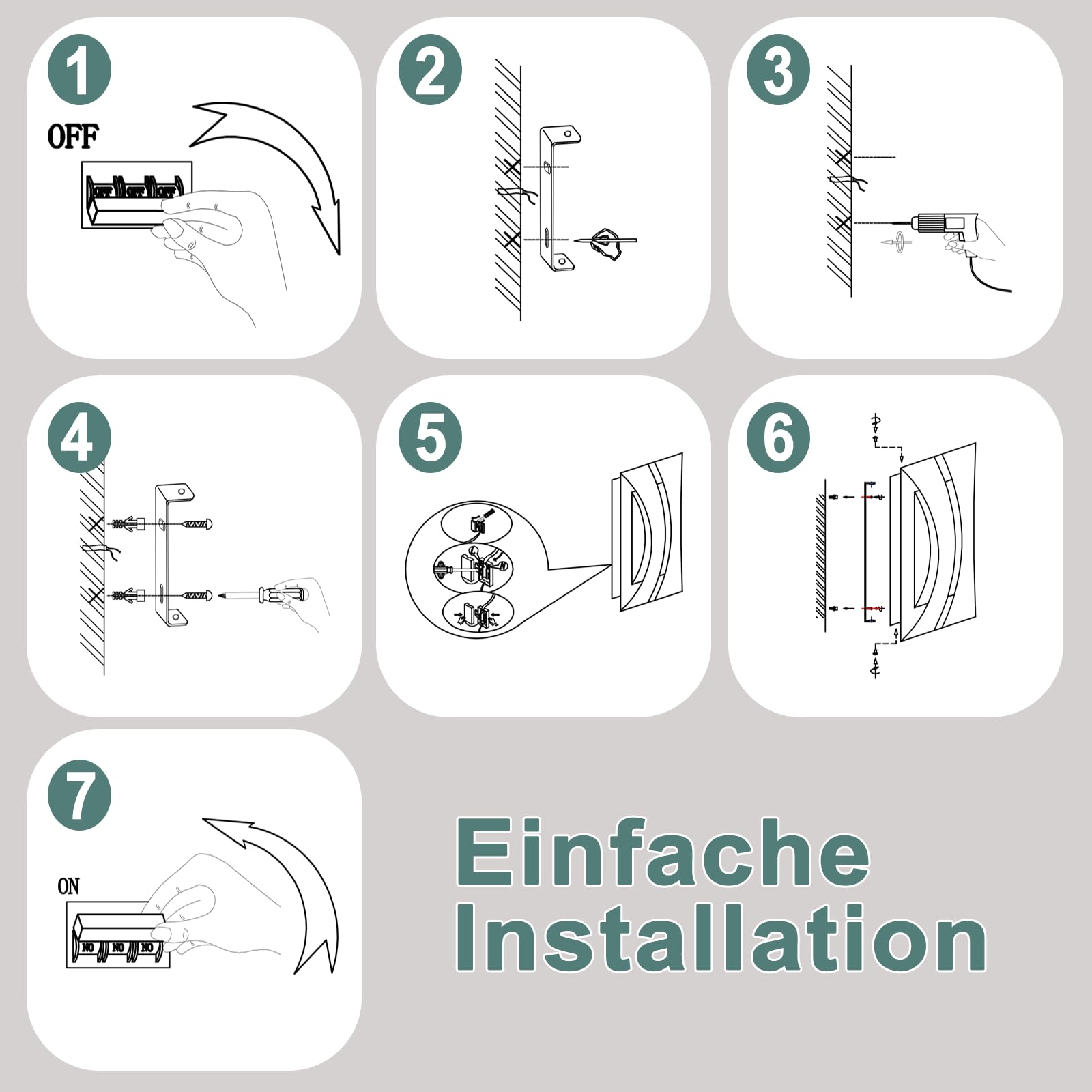 Homefire LED Wandleuchte Innen Wandlampe 4ER 5W Weiß Modern Design | Wandbeleuchtung Wohnzimmer 3000K Up and Down Leuchten Flur Lampe Wand Aus Metall+Acryl Wandlicht für Schlafzimmer Treppenhaus