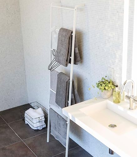 Miniatura 5 de YAMAZAKI Home Plate - Soporte de escalera inclinada para baño, 63 pulgadas, acero