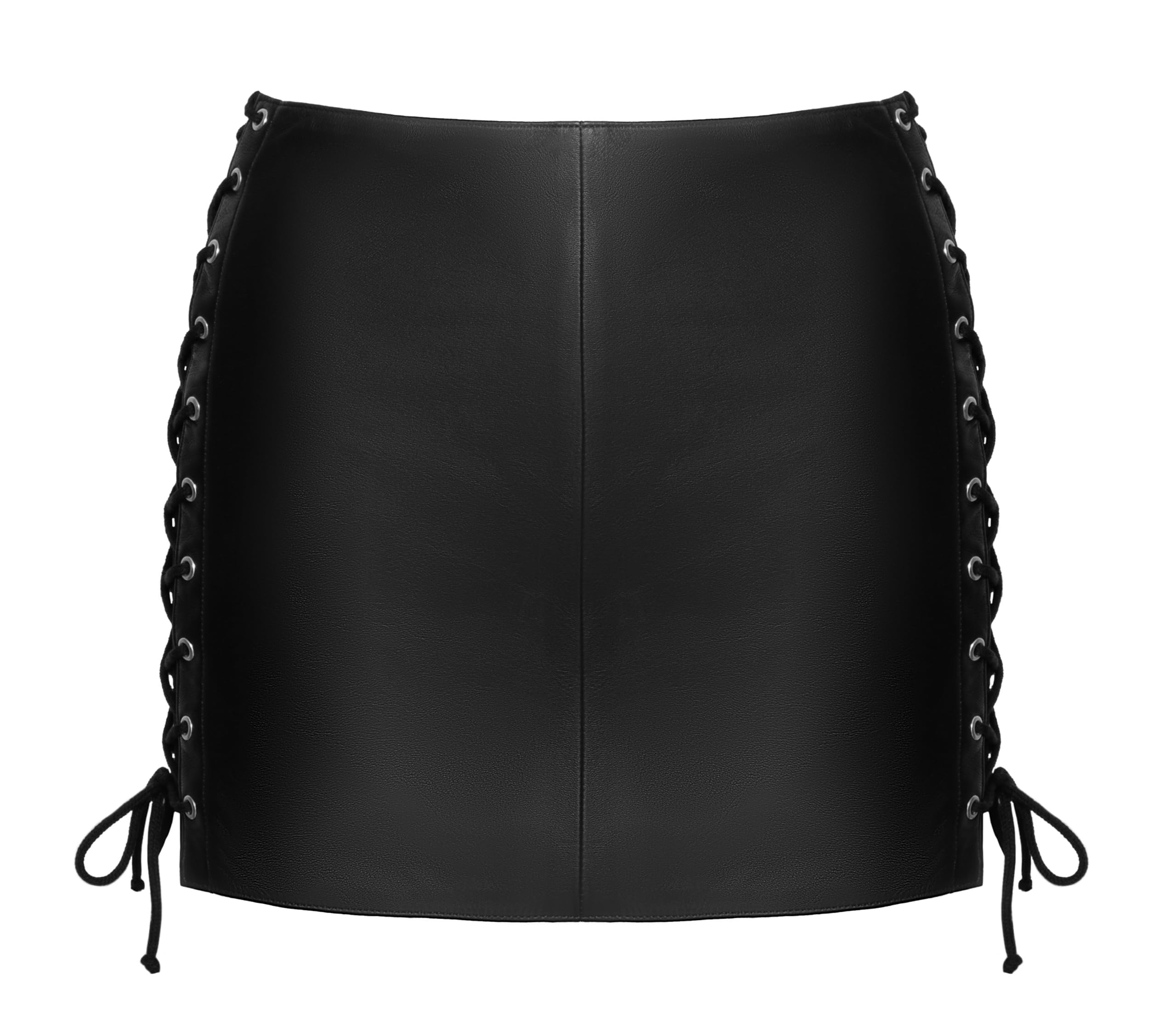 Zado Women's Leather Skirt Black XXL