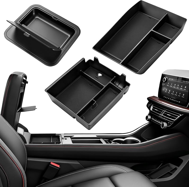 Organizador de console central TSLDRV para Chevy Traverse 2024–2026 LT/Z71/RS/High Country/LS – 3 peças