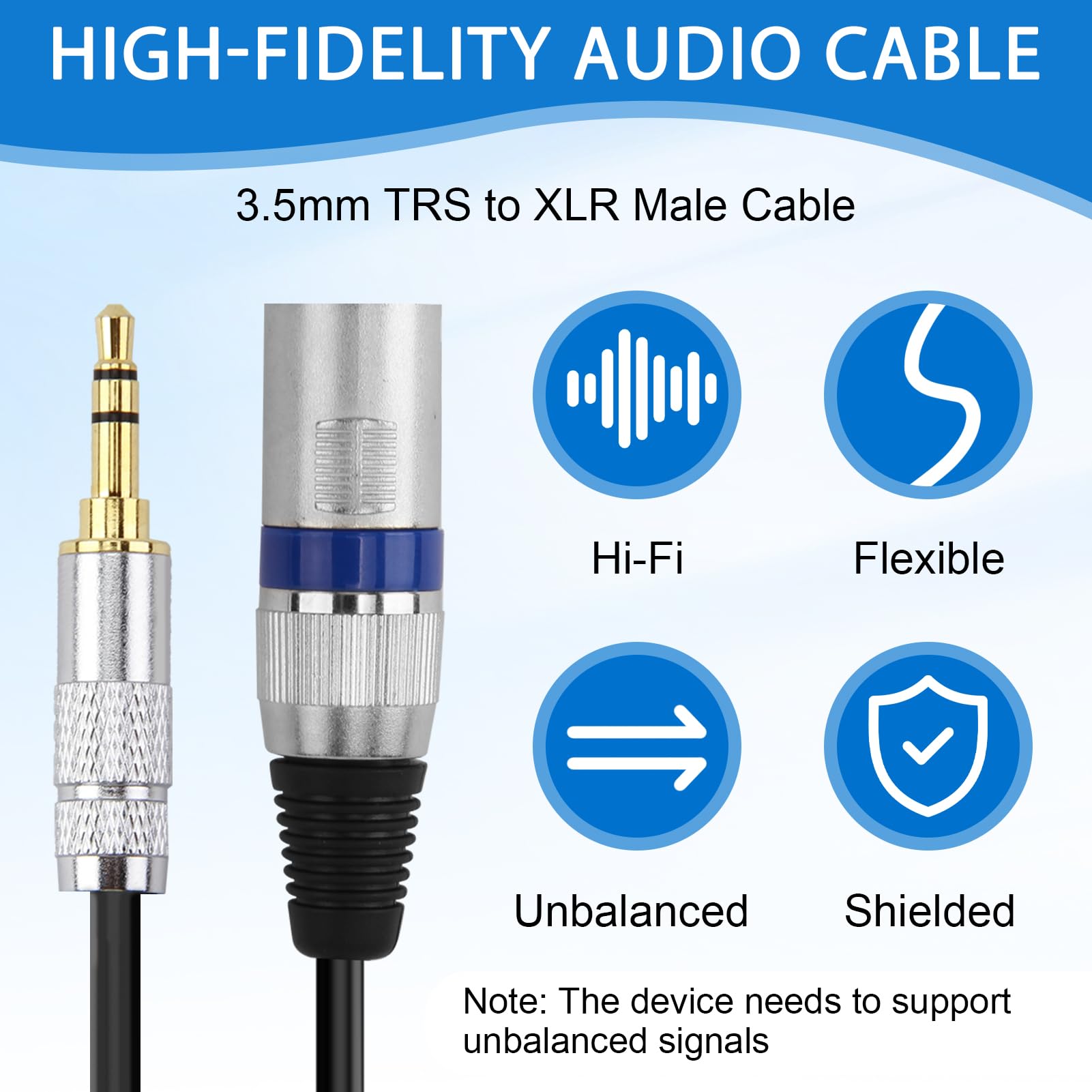 Mini Jack To Mini Jack Cable WINDLAND 3.5mm To XLR Cable